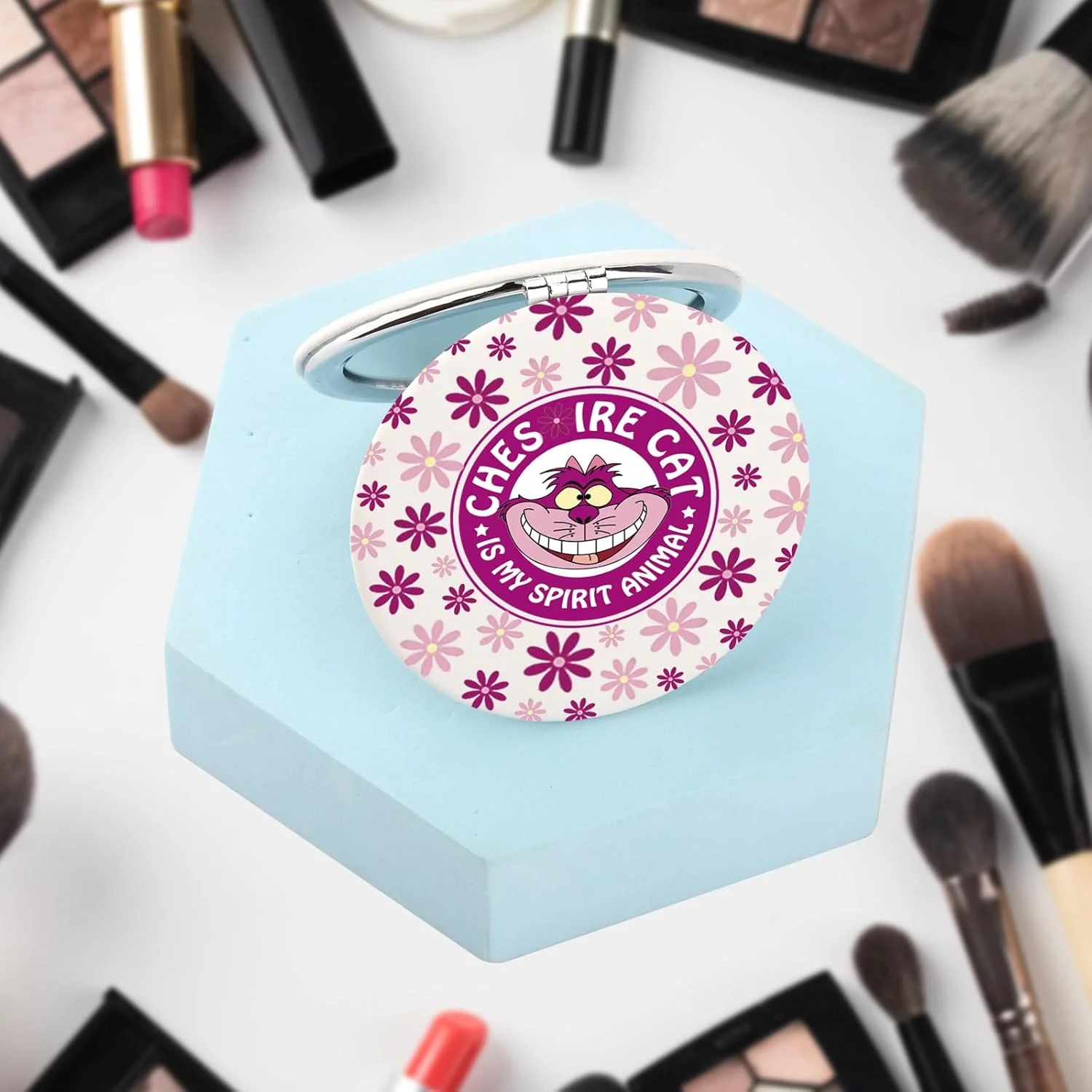 آینه جیبی گربه چشایر SEIRAA، هدیه گربه چشایر، آینه جمع و جور گربه چشایر، کالاهای گربه چشایر (گربه صورتی تیره) آینه جیبی گربه چشایر SEIRAA، هدیه گربه چشایر، آینه جمع و جور گربه چشایر، کالاهای گربه چشایر (گربه صورتی تیره)