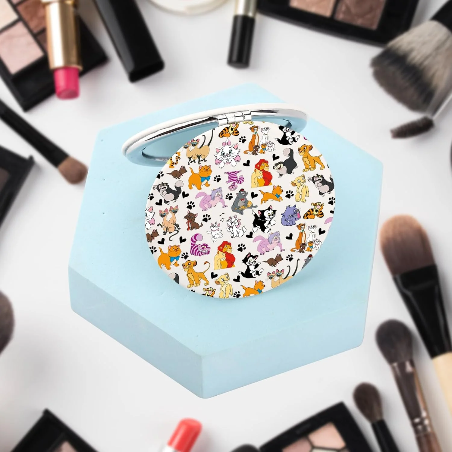 آینه آرایشی گربه ای SEIRAA، آینه جیبی گربه ای، هدایای Berlioz & Toulouse & Cheshire Cat & Yzma (گربه ها) آینه آرایشی گربه ای SEIRAA، آینه جیبی گربه ای، هدایای Berlioz & Toulouse & Cheshire Cat & Yzma (گربه ها)