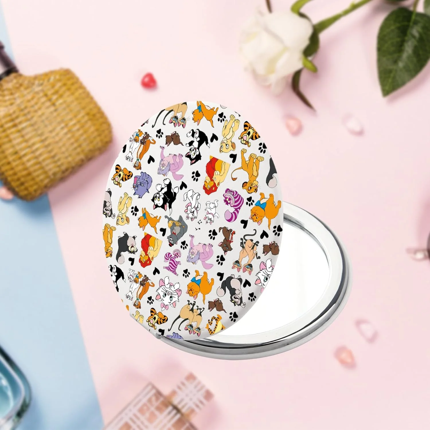 آینه آرایشی گربه ای SEIRAA، آینه جیبی گربه ای، هدایای Berlioz & Toulouse & Cheshire Cat & Yzma (گربه ها) آینه آرایشی گربه ای SEIRAA، آینه جیبی گربه ای، هدایای Berlioz & Toulouse & Cheshire Cat & Yzma (گربه ها)