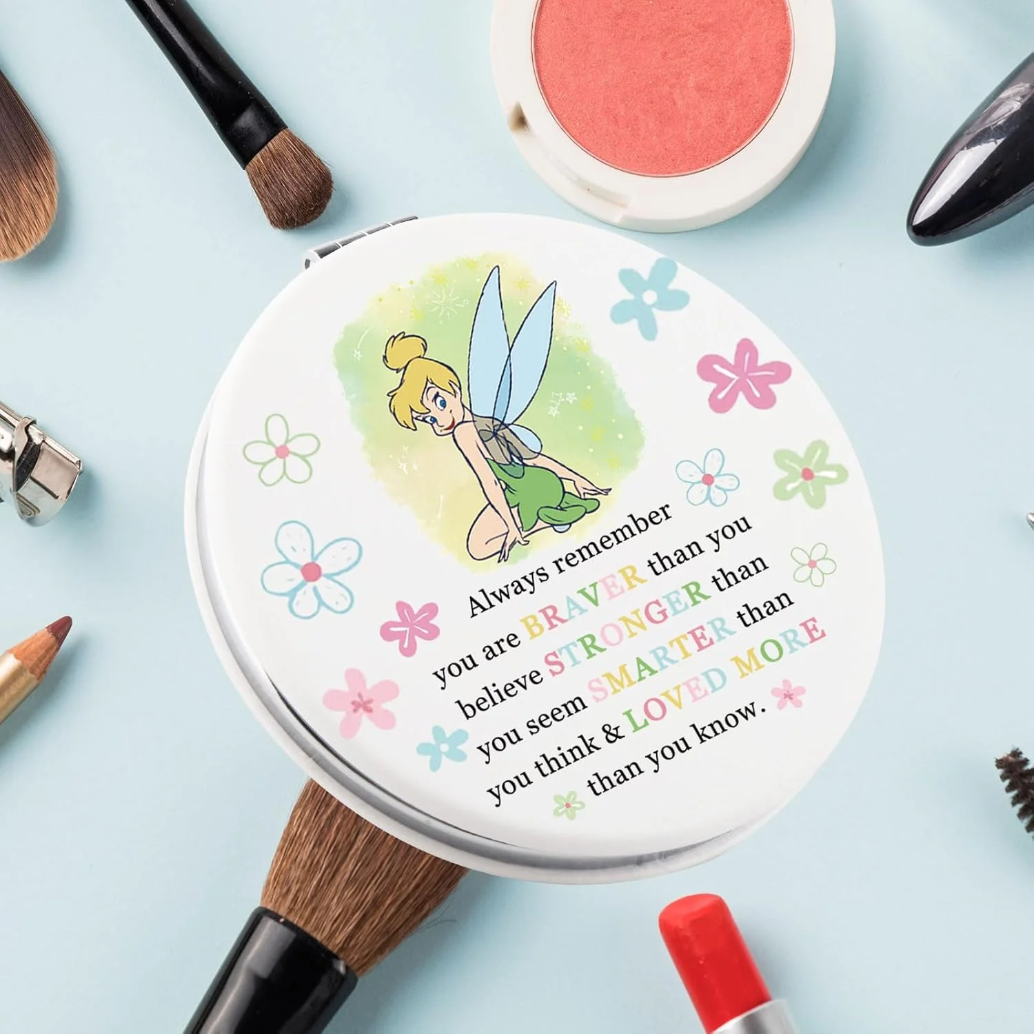 آینه جیبی سیرا تینکربل، هدیه ای پری وار، آینه جمع و جور تینکربل، هدیه تینکربل برای زنان، کالاهای تینکربل (شاهزاده خانم روح)