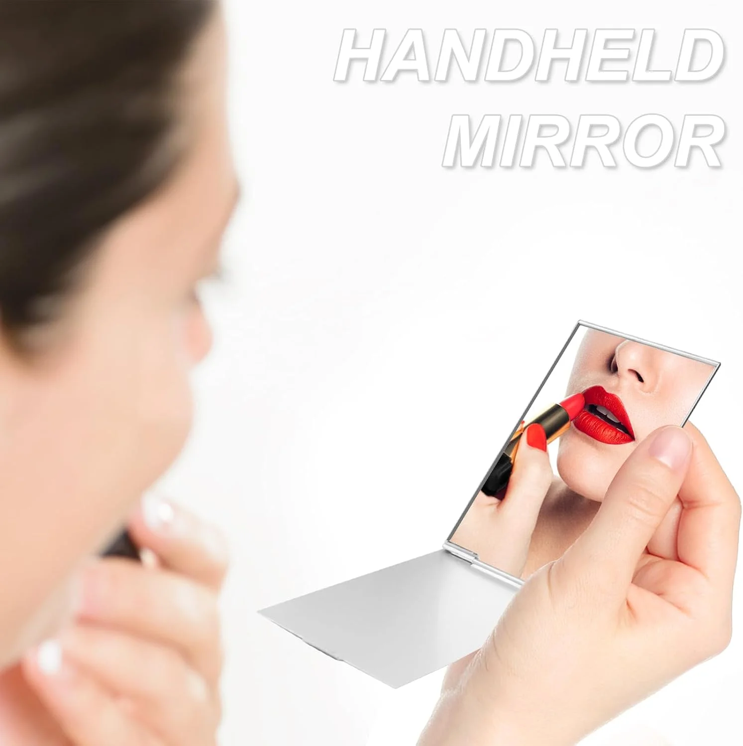 آینه مسافرتی Redamancy، 2 عدد آینه تاشو قابل حمل، آینه جیبی، آینه کوچک، آینه جمع و جور، برای مسافرت، کمپینگ، خانه، 8.5x5 سانتی متر (3.35 * 1.96 اینچ)