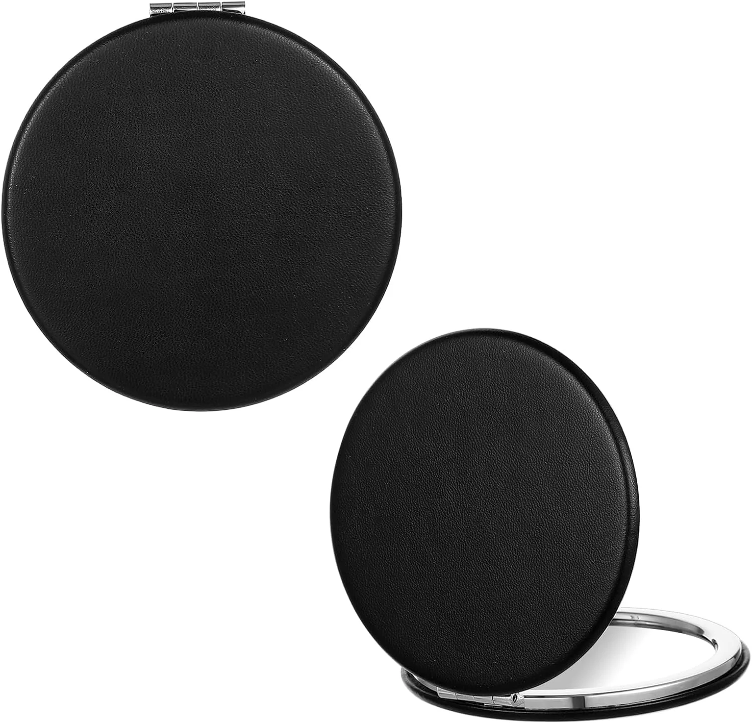 آینه جیبی Qulkws، 2 عدد، قطر 7.1 سانتی متر، با بزرگنمایی 1x/3x، چرم PU، آینه آرایشی دو طرفه کوچک، آینه های فشرده برای کیف دستی، آینه های آرایشی گرد مسافرتی برای جیب آینه جیبی Qulkws، 2 عدد، قطر 7.1 سانتی متر، با بزرگنمایی 1x/3x، چرم PU، آینه آرایشی دو طرفه کوچک، آینه های فشرده برای کیف دستی، آینه های آرایشی گرد مسافرتی برای جیب