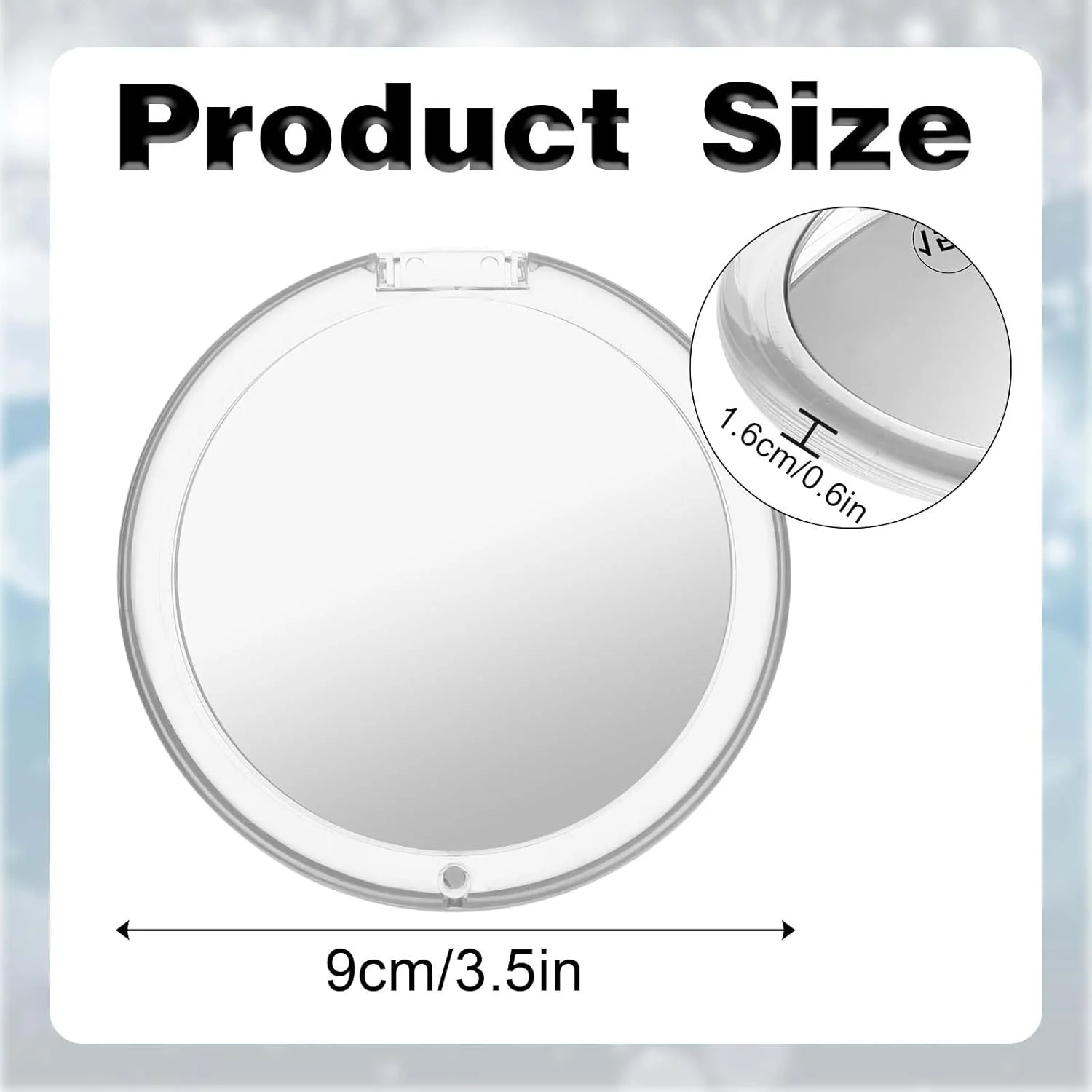 آینه آرایشی تاشو دو طرفه Qianyu با بزرگنمایی 1x/15x، آینه جیبی مسافرتی، آینه دستی، تاشو و قابل حمل، آینه آرایشی جیبی 3.35 اینچی، آینه آرایشی تاشو شیک برای کیف پول و مسافرت