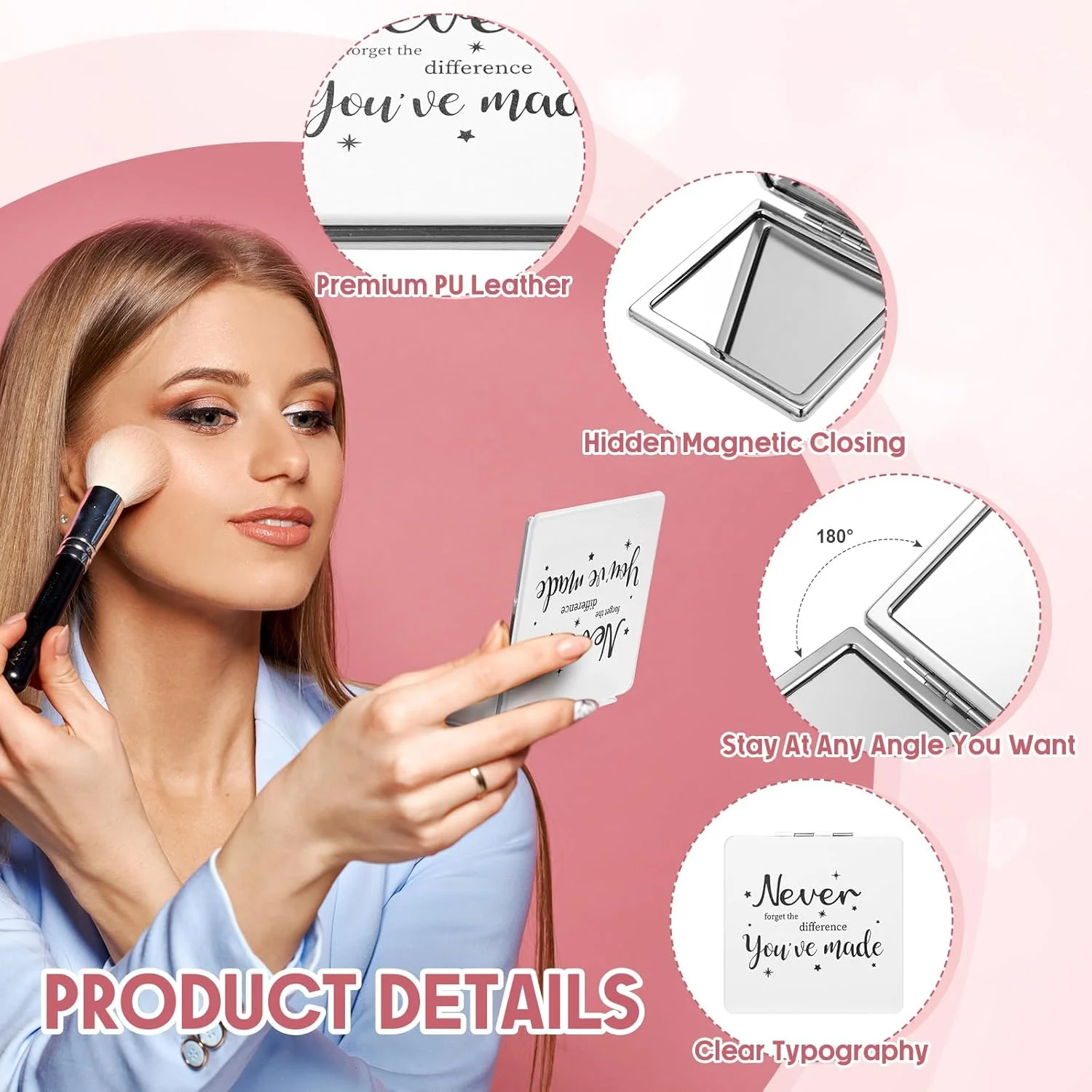 آینه آرایشی کوچک Qunclay، بسته 12 عددی، هدیه قدردانی از کارمندان، آینه جیبی سفید برای زنان، مناسب برای معلمان، دانش آموزان و داوطلبان آینه آرایشی کوچک Qunclay، بسته 12 عددی، هدیه قدردانی از کارمندان، آینه جیبی سفید برای زنان، مناسب برای معلمان، دانش آموزان و داوطلبان