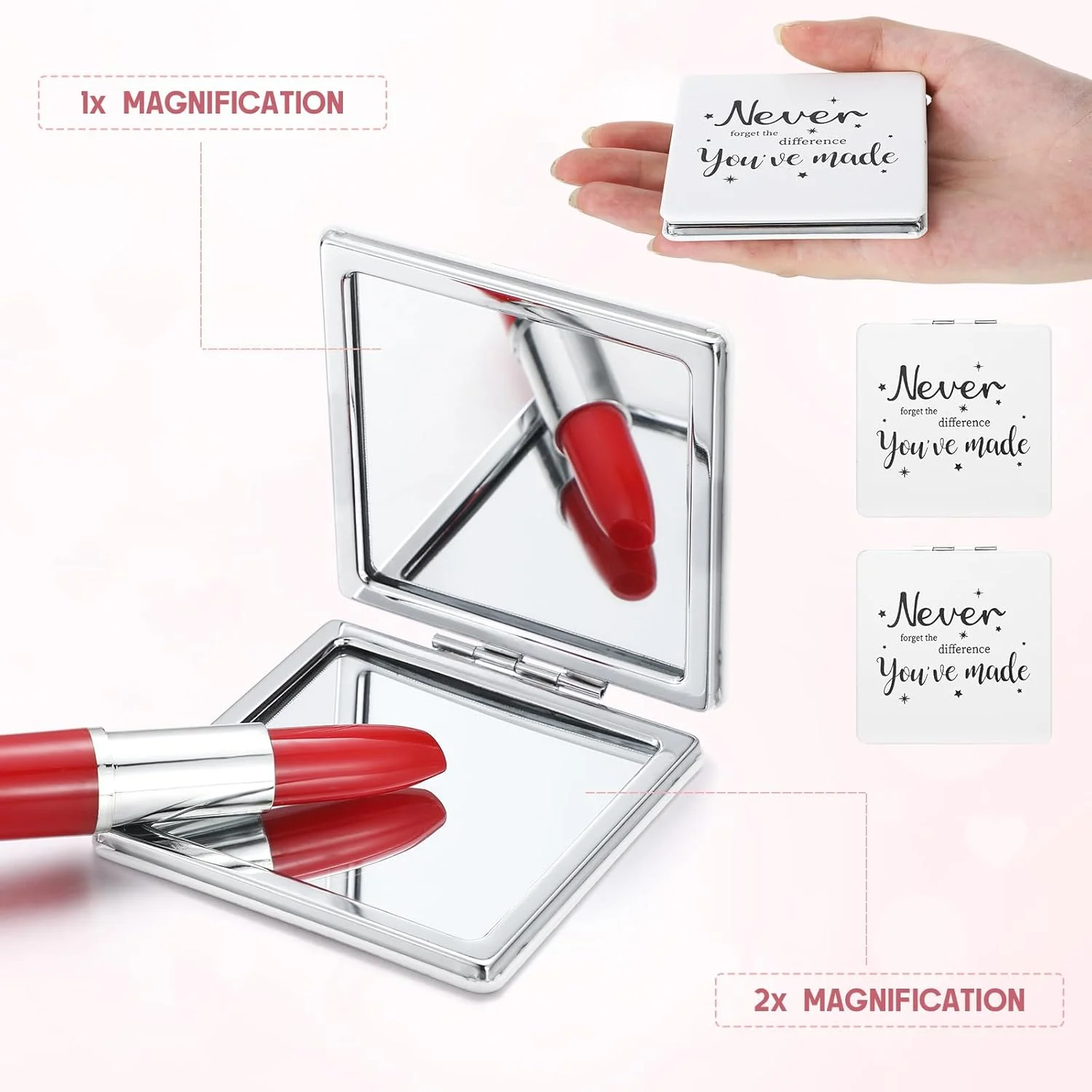 آینه آرایشی کوچک Qunclay، بسته 12 عددی، هدیه قدردانی از کارمندان، آینه جیبی سفید برای زنان، مناسب برای معلمان، دانش آموزان و داوطلبان آینه آرایشی کوچک Qunclay، بسته 12 عددی، هدیه قدردانی از کارمندان، آینه جیبی سفید برای زنان، مناسب برای معلمان، دانش آموزان و داوطلبان