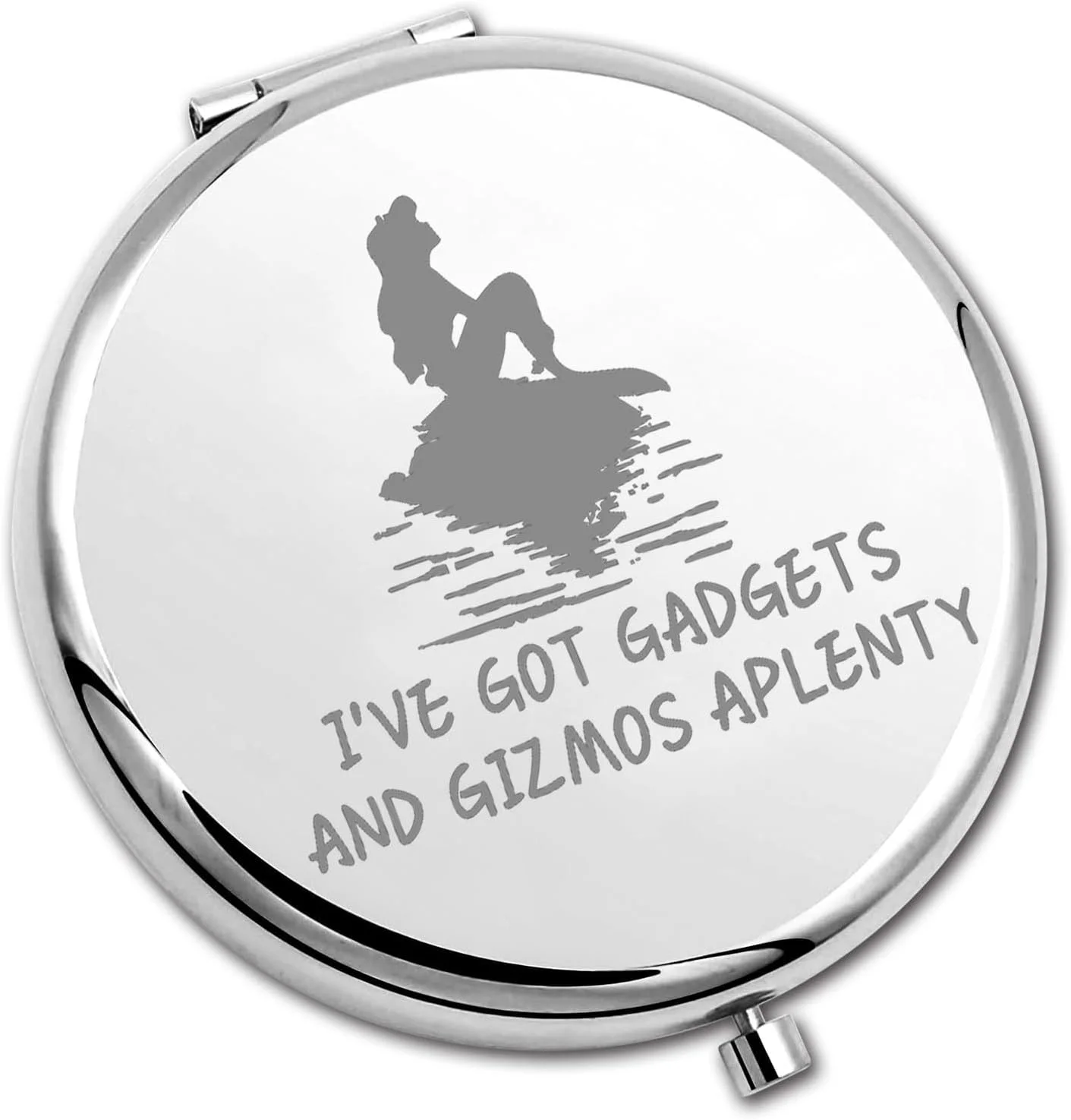 آینه جیبی تاشو پری دریایی PLITI، هدیه ای الهام گرفته از افسانه ها، طرح وسایل و ابزار فراوان، مناسب برای دوستداران ساحل (Gizmos Aplenty CM U)