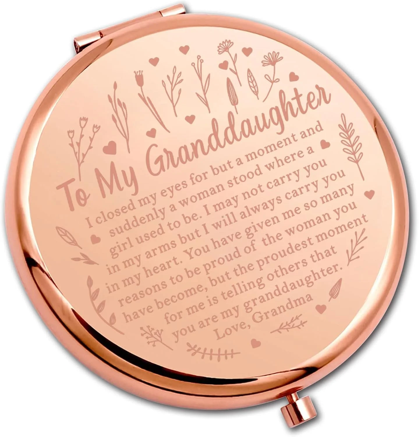 آینه جیبی هدیه نوه، هدیه فارغ التحصیلی نوه به نوه من، آینه جمع و جور پدربزرگ مادربزرگ (نوه بسته CMrg)