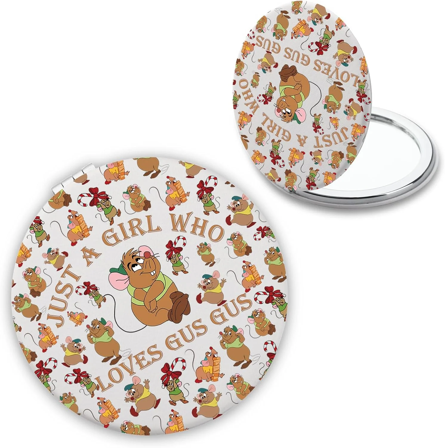 آینه آرایشی جیبی PLITI Gus Gus Gifts با الهام از سیندرلا، هدیه ای برای طرفداران گاس گاس (زنی که عاشق گاس گاس است)