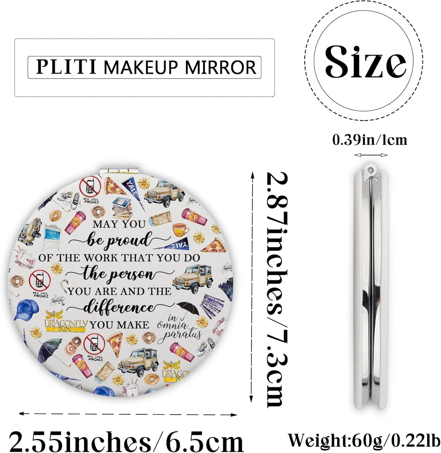 آینه آرایشی PLITI با طرح سریال Gilmore، هدیه ای الهام گرفته از لوک داینر با عبارت In Omnia Paratus (به کار خود افتخار کنید gilmog CMWU) آینه آرایشی PLITI با طرح سریال Gilmore، هدیه ای الهام گرفته از لوک داینر با عبارت In Omnia Paratus (به کار خود افتخار کنید gilmog CMWU)