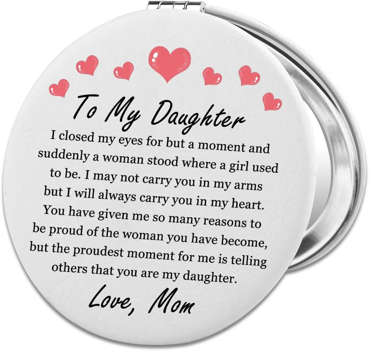 آینه جیبی چرمی PLITI، هدیه فارغ التحصیلی دختر، هدیه ای برای دخترم از طرف مادر (LCM بسته دختر)