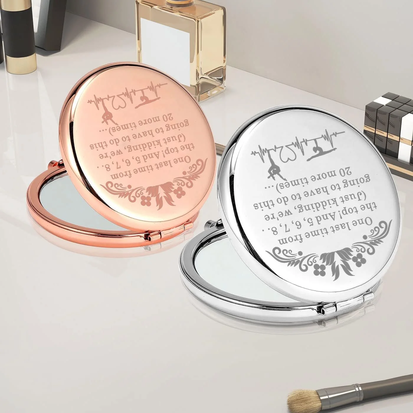 آینه جیبی جمع و جور PLITI برای معلم رقص، هدیه قدردانی از مربی رقص و آینه جیبی الهام بخش برای رقصنده (One Last time CM)