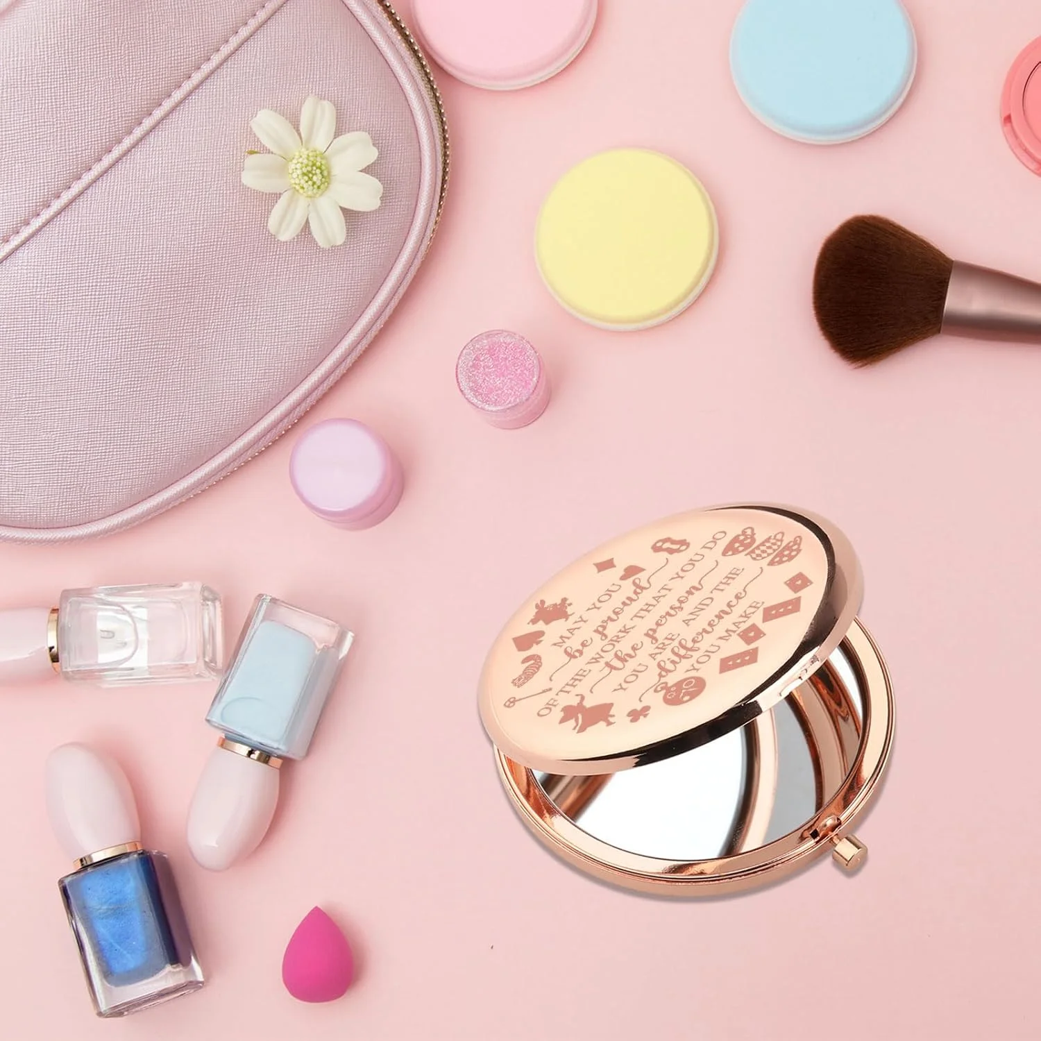 آینه جیبی تاشو طرح آلیس در سرزمین عجایب - هدیه ای خاص و به یاد ماندنی