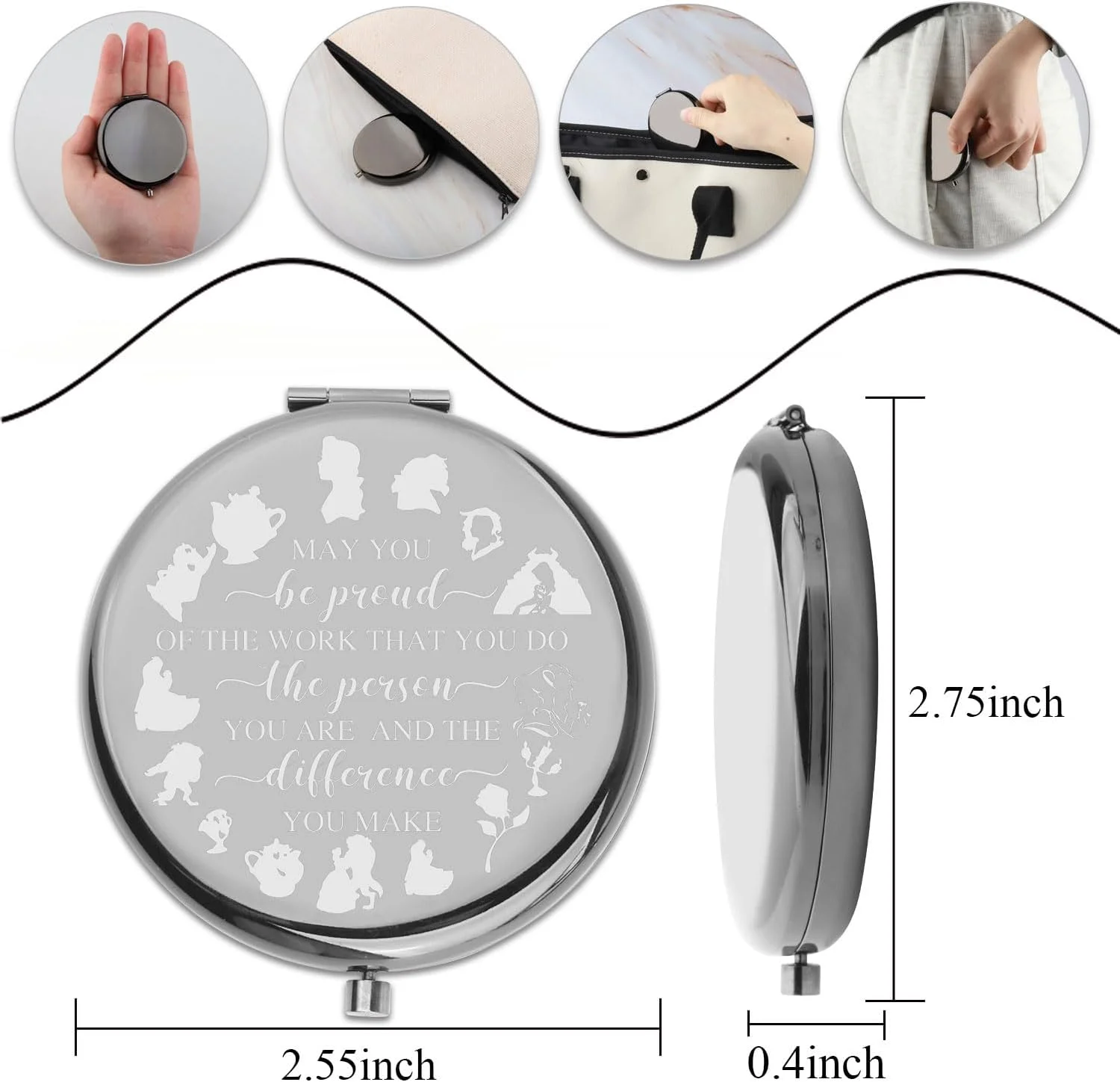 آینه آرایشی تاشو PLITI طرح دیو و دلبر، هدیه ای برای بل، طرح پرنسس بل (Be Proud Beauty CMblU) آینه آرایشی تاشو PLITI طرح دیو و دلبر، هدیه ای برای بل، طرح پرنسس بل (Be Proud Beauty CMblU)