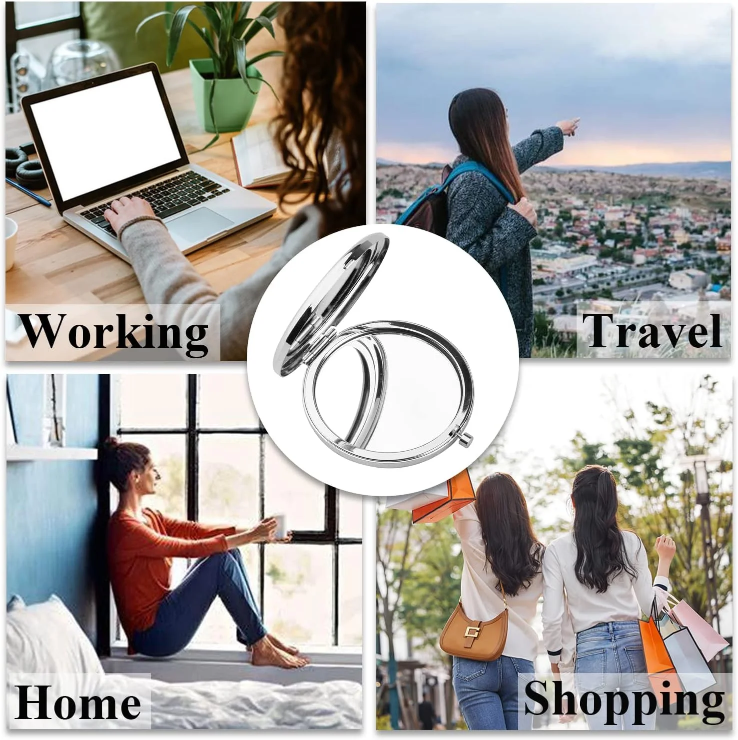 آینه جیبی جمع و جور PLITI هدیه ای از طرف مادر و پدر به دخترخوانده - آینه جیبی الهام بخش برای دخترخوانده (Bonus Daughter CM)