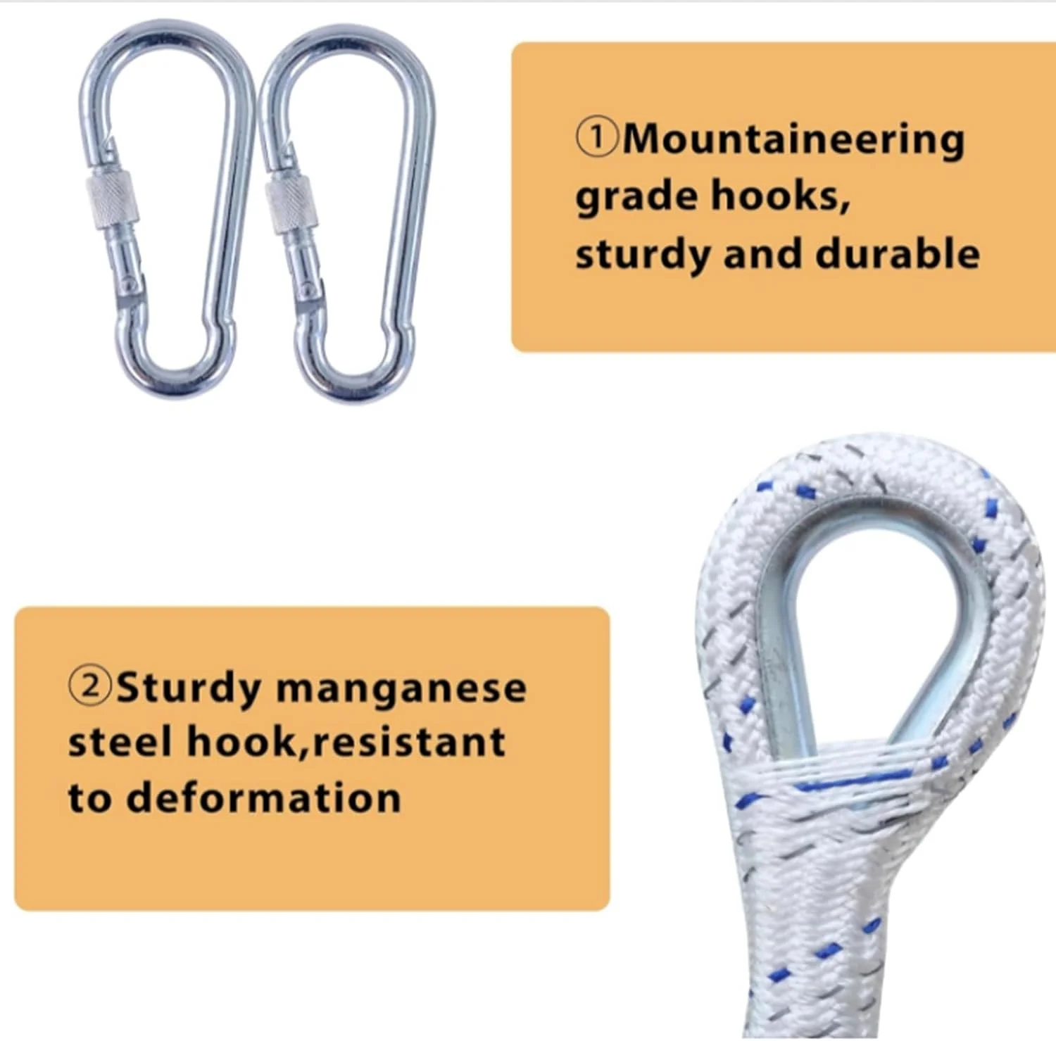 نردبان فرار اضطراری از آتش، نردبان ایمنی، نردبان فرار از آتش برای سقف شیبدار، نردبان طنابی آتش نشانی قابل حمل / 8 متر / 26 فوت (98 فوت / 30 متر)