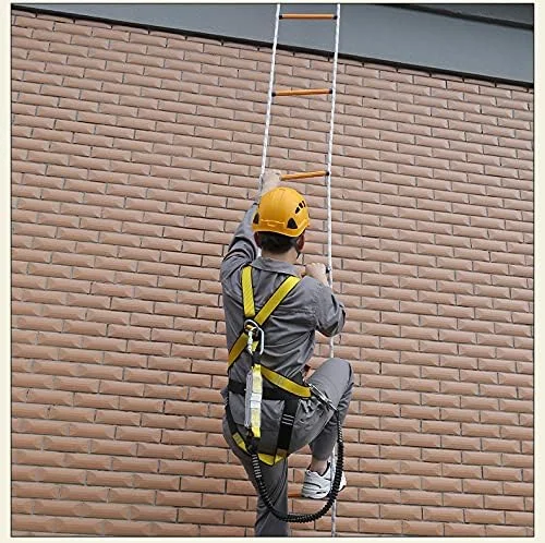 نردبان طنابی فرار اضطراری آتش نشانی با قلاب، نردبان طنابی ایمنی مقاوم و ضد لغزش، نردبان نرم با قابلیت نصب سریع / 10 متر / 33 فوت