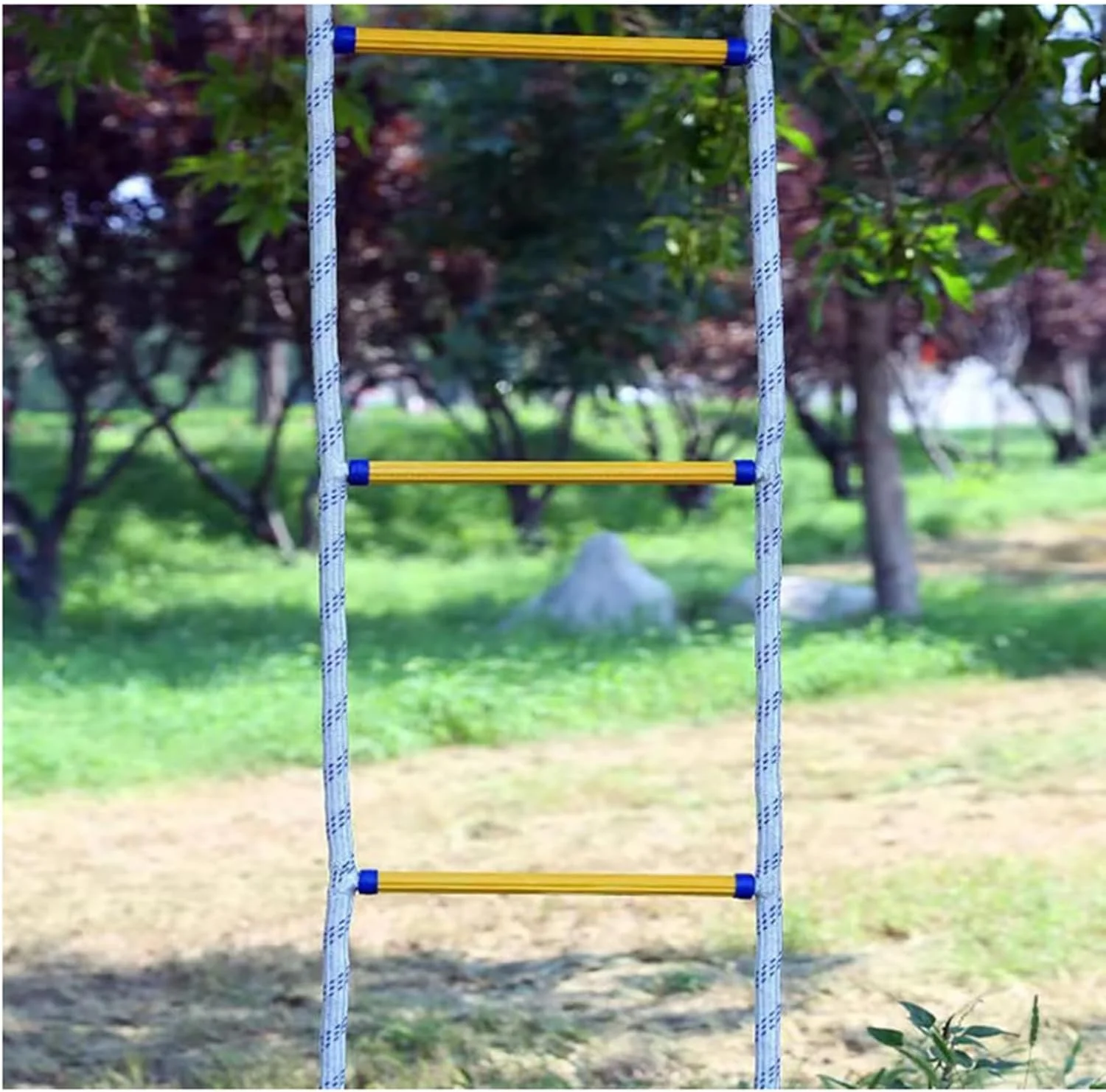 نردبان فرار اضطراری آتش نشانی، نردبان طنابی ایمنی مقاوم در برابر شعله، نردبان ایمنی، نردبان طنابی فرار اضطراری، نردبان های فرار آتش نشانی ایمنی بالکن با 2 قلاب (40 متر)