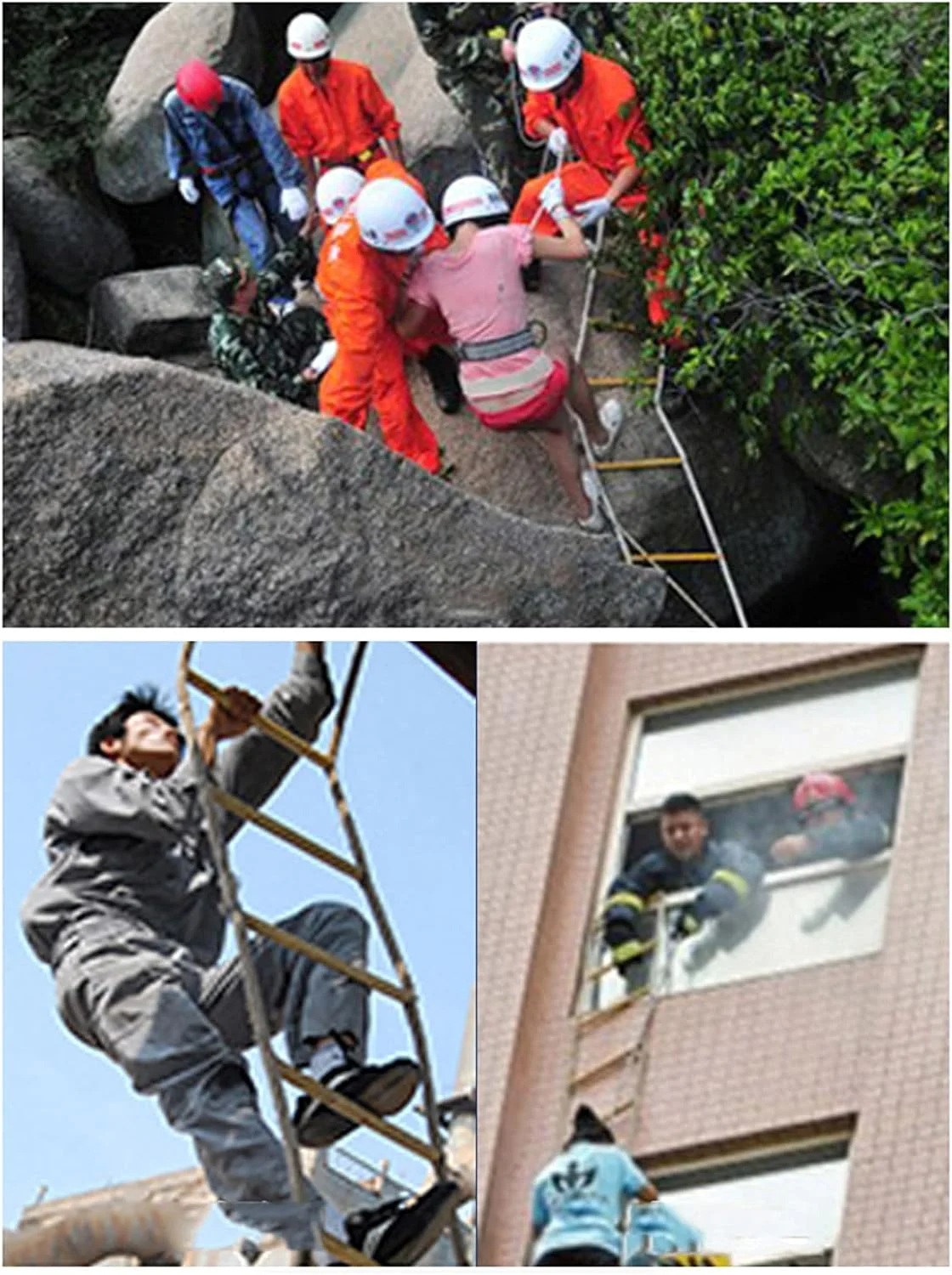 نردبان طنابی، نردبان ایمنی، نردبان طنابی فرار از آتش | نردبان اضطراری | نردبان های ایمنی آتش نشانی مقاوم در برابر شعله / 20 متر