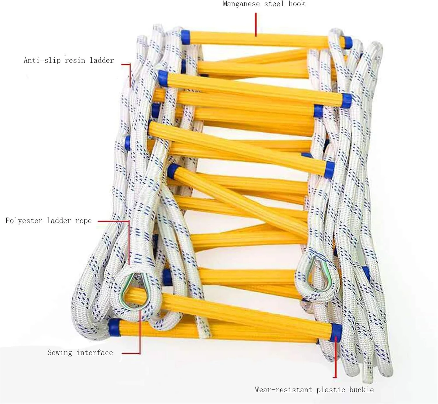 نردبان آتش نشانی، نردبان طنابی فرار برای تمرینات نجات، نردبان نرم عایق ایمنی برای عملیات در ارتفاعات Zeenyi