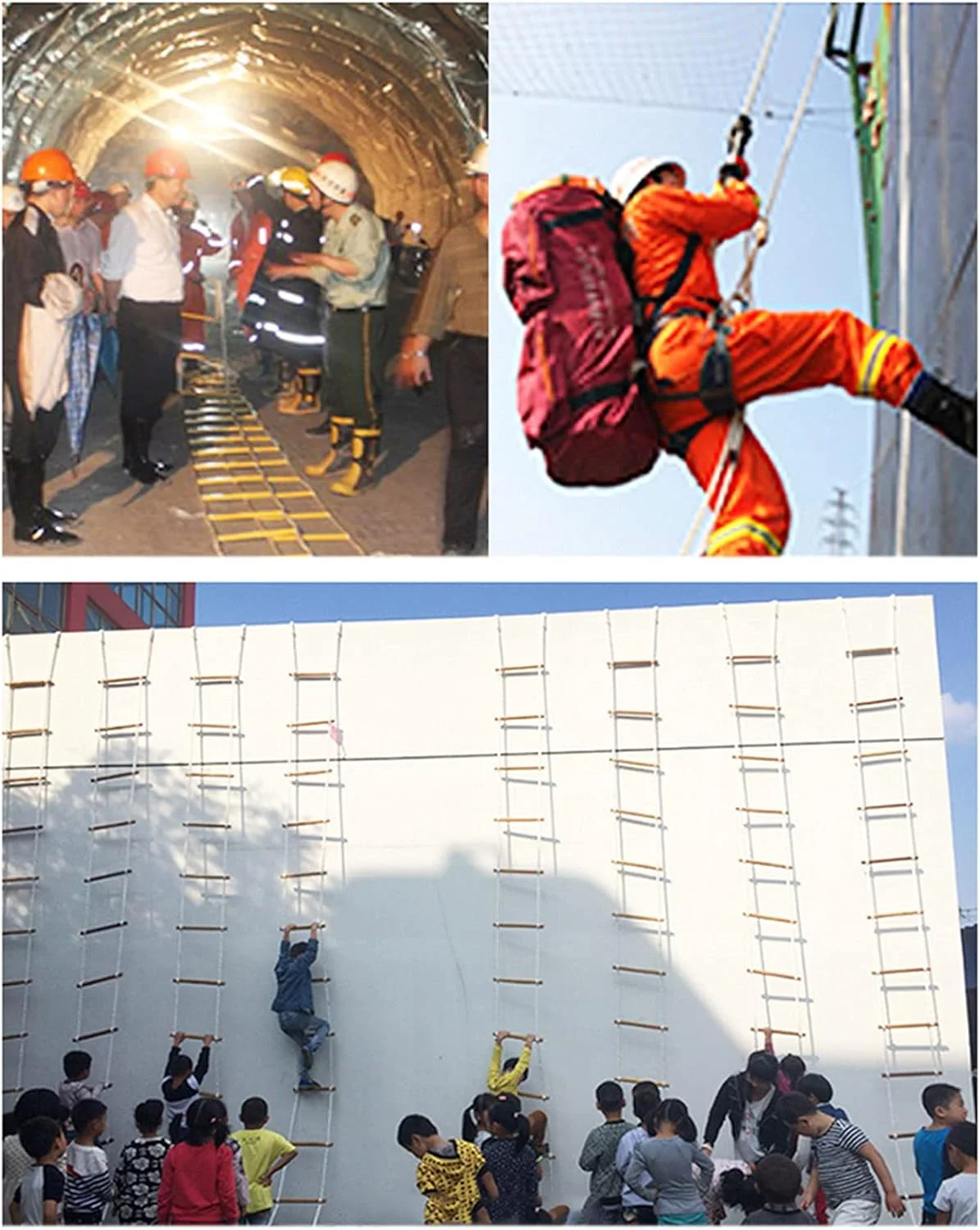 نردبان طنابی، نردبان ایمنی، نردبان طنابی فرار از آتش | نردبان اضطراری | نردبان های ایمنی آتش نشانی مقاوم در برابر شعله / 20 متر