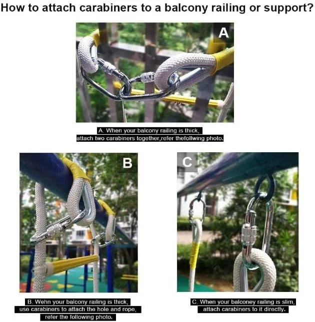 نردبان فرار از آتش، نردبان طنابی نجات، نردبان های نجات اضطراری 2 تا 8 طبقه، نردبان طنابی ایمنی با نصب سریع و کاربری آسان برای فرار از آتش سوزی در منزل / 25M82Ft