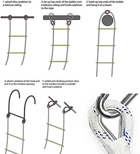نردبان آتش نشانی، نردبان نجات، نردبان طنابی و نردبان فرار و نردبان چند منظوره و نردبان ایمنی و نردبان آتش نشانی با ایمنی ارتفاع £¬ و استفاده آسان و قابل استفاده مجدد