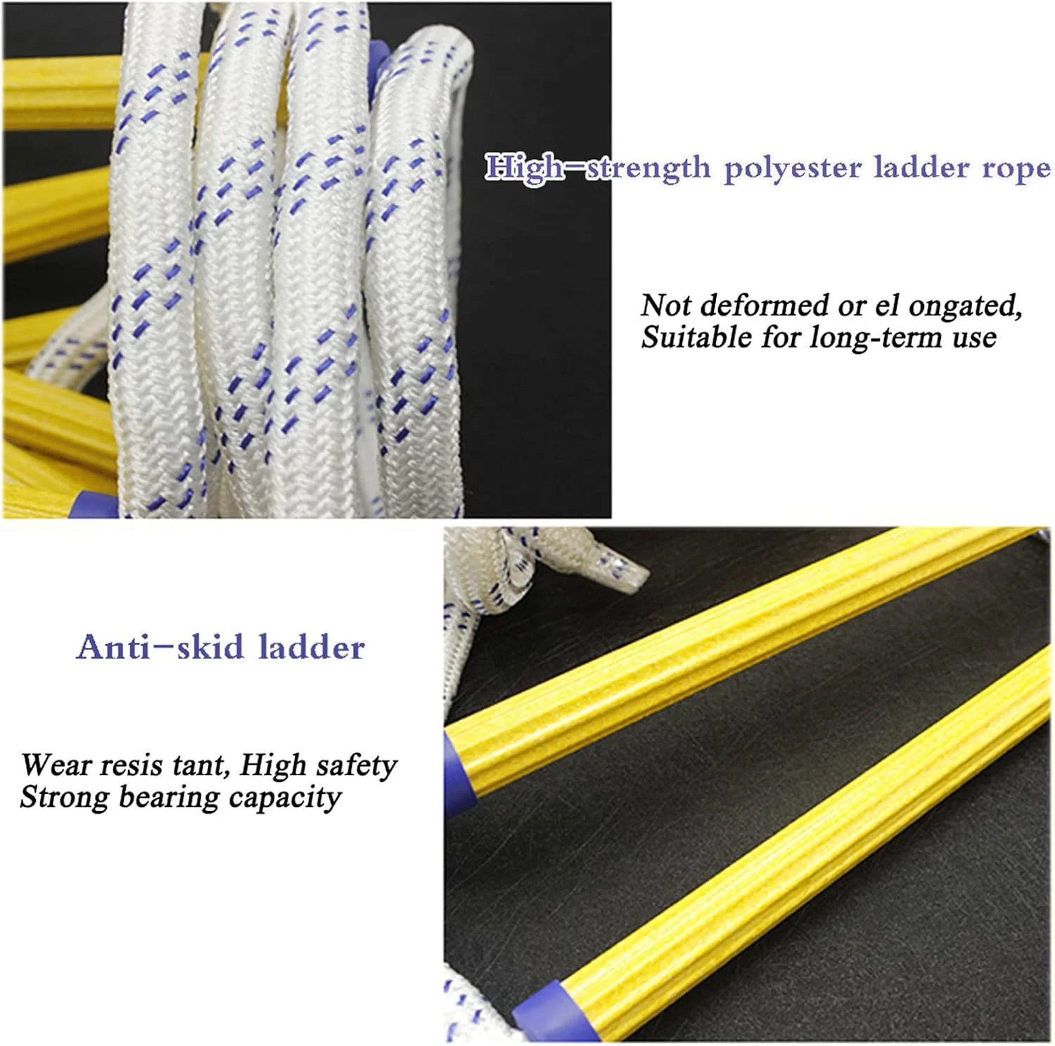 نردبان طنابی، نردبان ایمنی، نردبان طنابی فرار از آتش | نردبان اضطراری | نردبان های ایمنی آتش نشانی مقاوم در برابر شعله / 20 متر