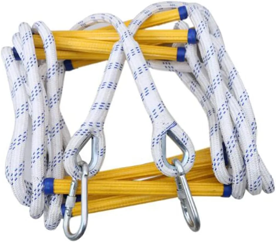 نردبان طنابی فرار اضطراری از آتش سوزی برای خانه های 3-4 طبقه، 32 فوت (10 متر)، نردبان ایمنی با کارابین، نردبان فرار از آتش سوزی / 25M82Ft