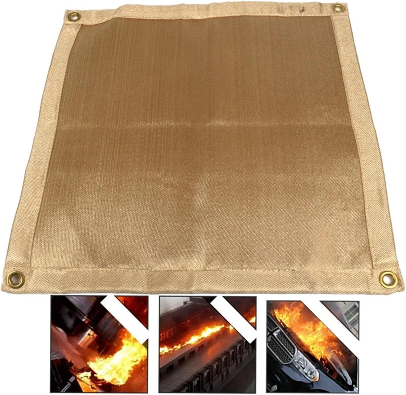 پتو جوشکاری، پتو آتش نشانی، پتو ایمنی آتش نشانی اضطراری مقاوم در برابر درجه حرارت بالا برای آشپزخانه کمپینگ شومینه گریل ماشین برای فضای باز خانه (60x80 سانتی متر)