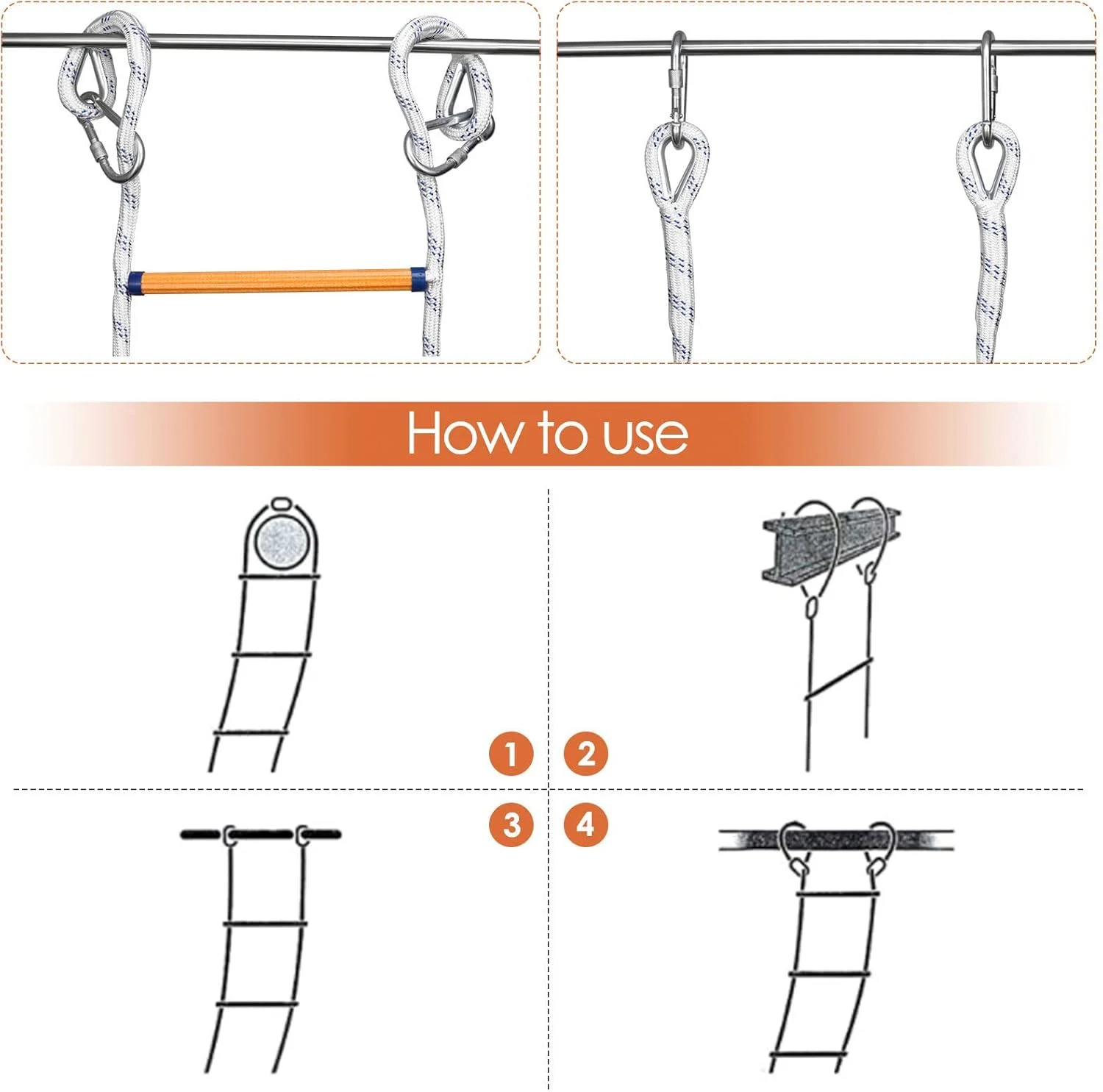 نردبان طنابی فرار اضطراری آتش نشانی، نردبان ایمنی آتش نشانی مقاوم در برابر شعله با کارابین، مقاوم در برابر آب و هوا با قلاب های فنری، برای استقرار سریع در آتش سوزی، ظرفیت وزن تا 1133 کیلوگرم، 40 متر نردبان طنابی فرار اضطراری آتش نشانی، نردبان ایمنی آتش نشانی مقاوم در برابر شعله با کارابین، مقاوم در برابر آب و هوا با قلاب های فنری، برای استقرار سریع در آتش سوزی، ظرفیت وزن تا 1133 کیلوگرم، 40 متر