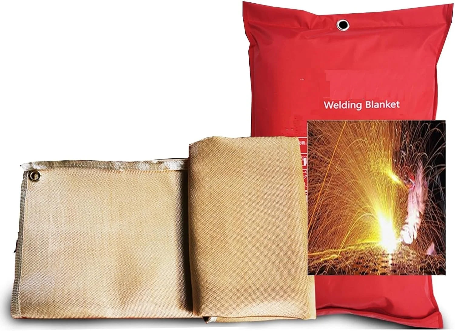 پتو جوشکاری، پتو آتش نشانی، پتو ایمنی آتش نشانی اضطراری مقاوم در برابر درجه حرارت بالا برای آشپزخانه کمپینگ شومینه گریل ماشین برای فضای باز خانه (60x80 سانتی متر)