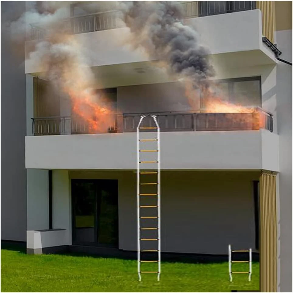 نردبان طنابی فرار اضطراری از آتش سوزی برای خانه های 3-4 طبقه، 32 فوت (10 متر)، نردبان ایمنی با کارابین، نردبان فرار از آتش سوزی / 25M82Ft نردبان طنابی فرار اضطراری از آتش سوزی برای خانه های 3-4 طبقه، 32 فوت (10 متر)، نردبان ایمنی با کارابین، نردبان فرار از آتش سوزی / 25M82Ft