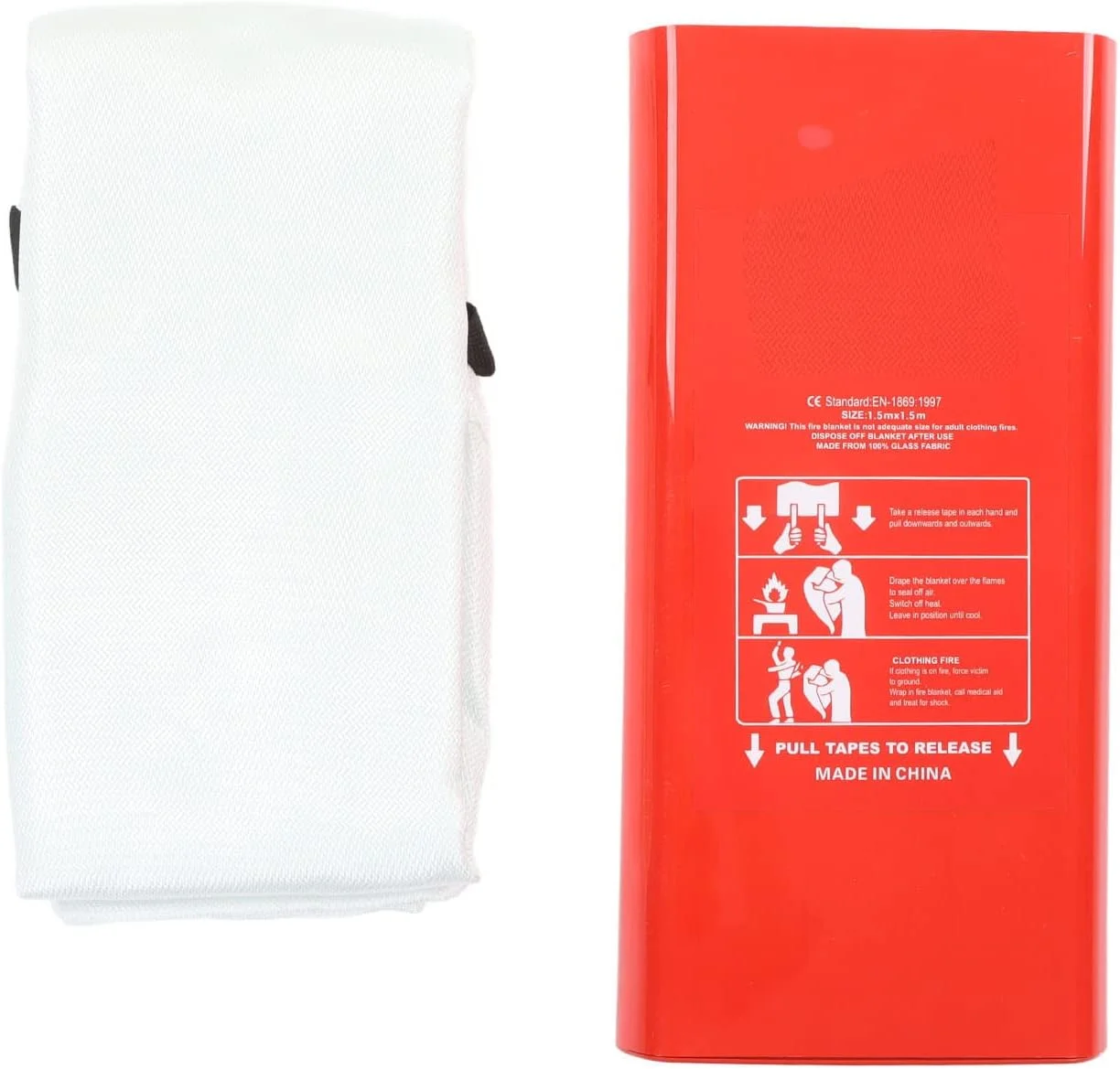 پتو آتش نشانی فایبرگلاس مقاوم در برابر آتش 550℃ پتو اطفاء حریق اضطراری برای ایمنی خانه، آشپزخانه و اداره