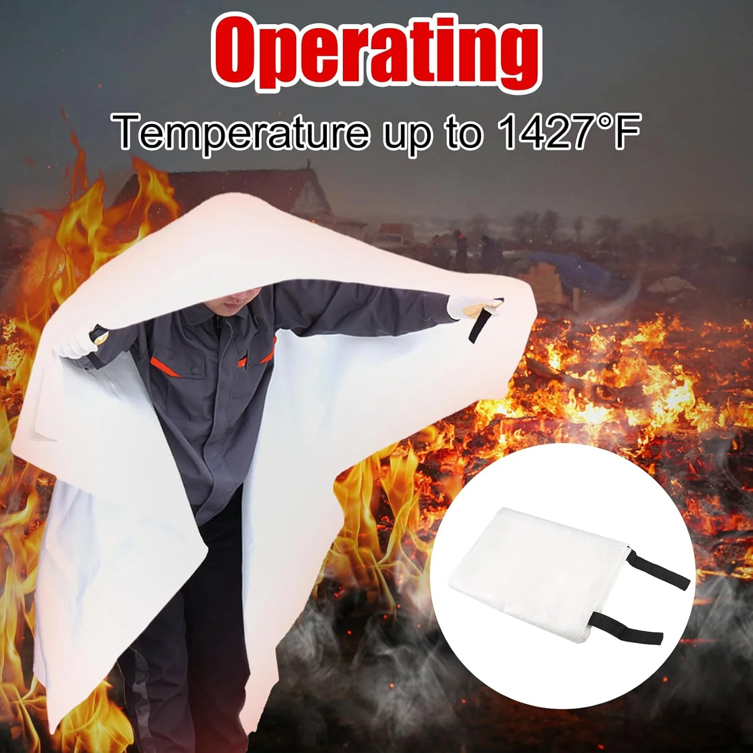 بسته 2 عددی پتو آتش نشانی، 100 x 100 سانتی متر، پتو آتش نشانی، پتو آتش نشانی برای خانه، پتو محافظت در برابر آتش فایبرگلاس، ایمنی، پتو آتش نشانی برای آتش سوزی های چربی