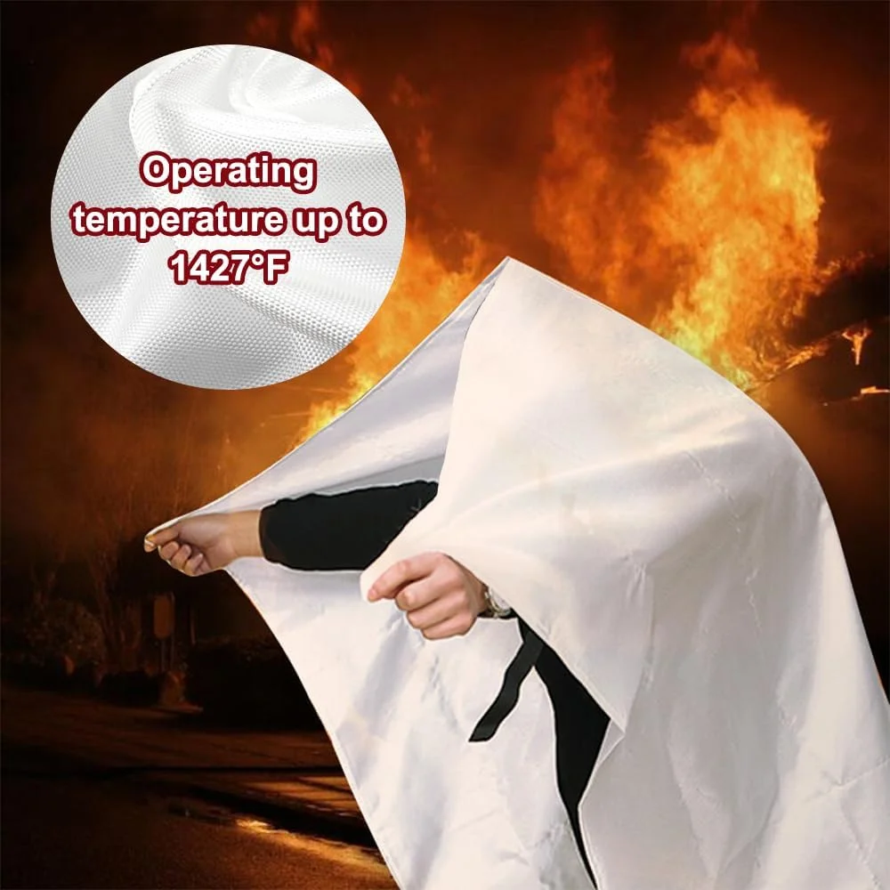 پتو اطفاء حریق، پتو آتش نشانی 1 متر در 1 متر برای خانه، پتو ایمنی فایبرگلاس، پتو آشپزخانه برای شومینه، باربیکیو، ماشین، کمپینگ، گاراژ