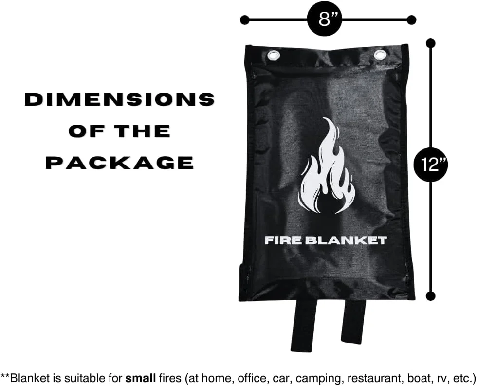 پتو آتش نشانی MotivPart 1X برای ایمنی منزل، پتو آتش نشانی اضطراری برای آشپزخانه، پتوهای آتش نشانی فایبرگلاس، پتو ضد حریق، پارچه نسوز برای ایمنی خانه، پوشش برزنتی مشکی