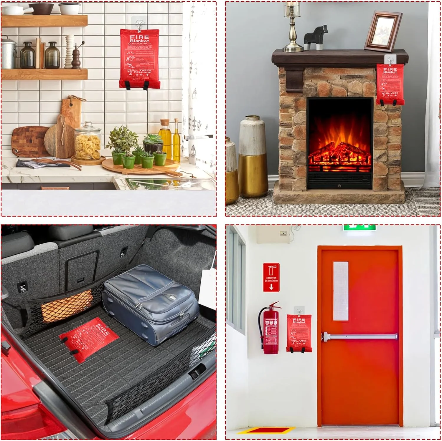 بسته 2 عددی پتو آتش نشانی، 100 x 100 سانتی متر، پتو آتش نشانی، پتو آتش نشانی برای خانه، پتو محافظت در برابر آتش فایبرگلاس، ایمنی، پتو آتش نشانی برای آتش سوزی های چربی