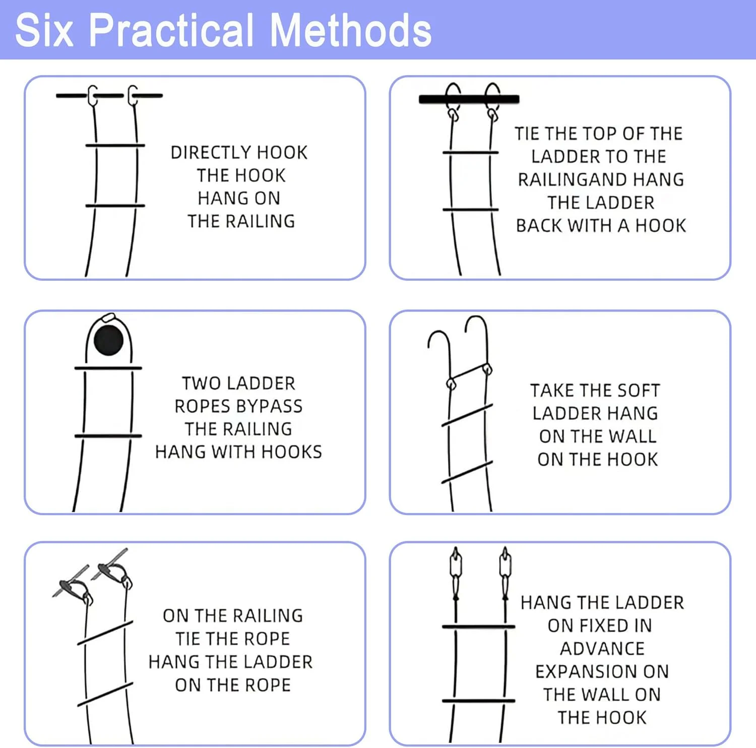نردبان فرار از آتش 5 متری - طناب ایمنی اضطراری برای خانه های 2-3 طبقه، نردبان قابل استفاده مجدد برای پنجره/بالکن، فرار سریع و بادوام