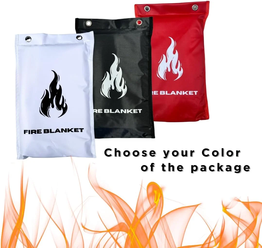 پتو آتش نشانی MotivPart 1X برای ایمنی منزل، پتو آتش نشانی اضطراری برای آشپزخانه، پتوهای آتش نشانی فایبرگلاس، پتو ضد حریق، پارچه نسوز برای ایمنی خانه، پوشش برزنتی مشکی