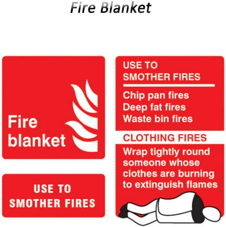 پتوی اطفاء حریق، پتوی ایمنی آتش نشانی اضطراری در صورت رهایی سریع با حلقه (2 متر در 2 متر) ایده آل برای آشپزخانه، شومینه منزل، ماشین