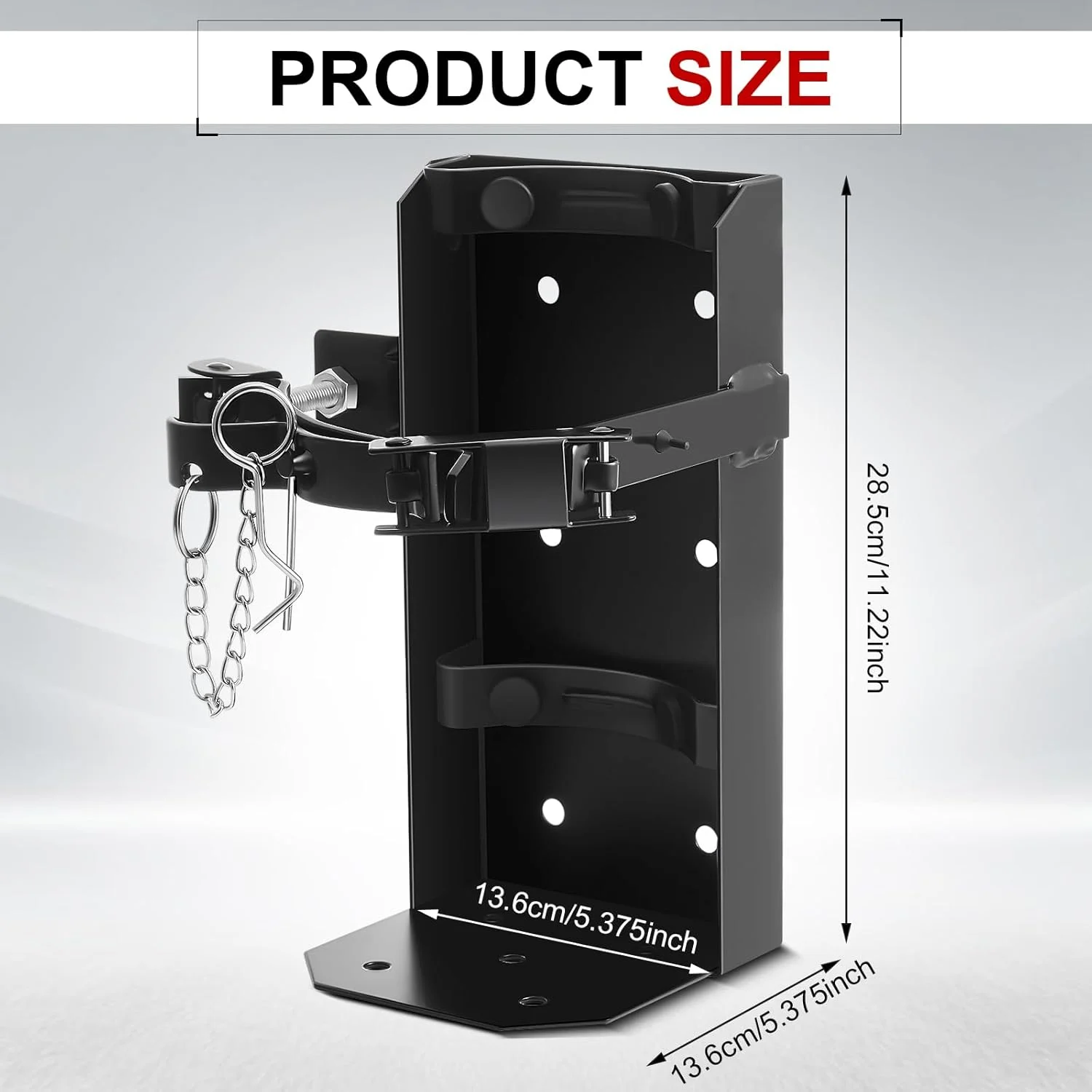 نگهدارنده کپسول آتش نشانی فلزی زونون، مناسب برای نصب دیواری در خانه، خودرو و کامیون، سایز کوچک، متوسط و بزرگ، مشکی (مناسب برای کپسول 4.5 کیلوگرمی)