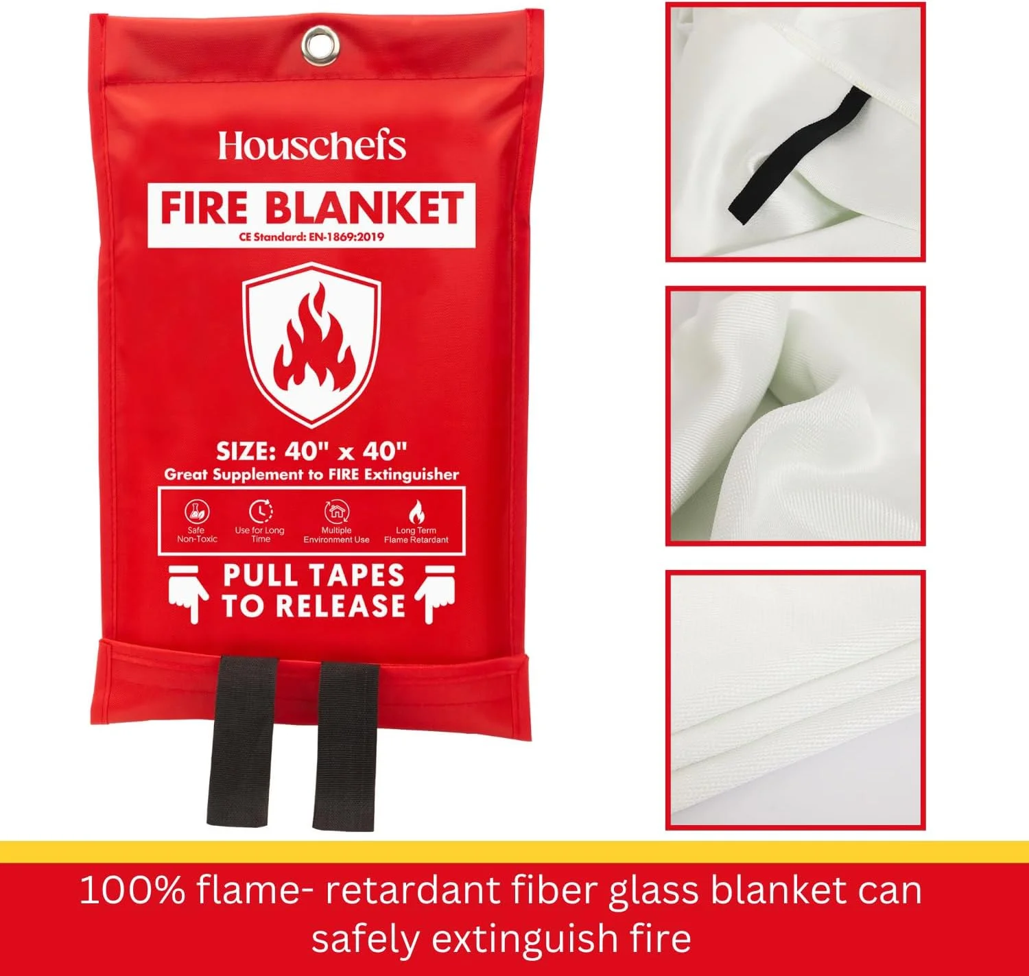 پتو اطفاء حریق اضطراری Houschefs برای خانه و آشپزخانه - بسته 2 عددی - پتو اطفاء حریق برای ایمنی خانه، پتو ضد حریق 40 در 40 اینچ برای کباب پز، کمپینگ، شومینه و ایمنی دفتر (بسته 02) پتو اطفاء حریق اضطراری Houschefs برای خانه و آشپزخانه - بسته 2 عددی - پتو اطفاء حریق برای ایمنی خانه، پتو ضد حریق 40 در 40 اینچ برای کباب پز، کمپینگ، شومینه و ایمنی دفتر (بسته 02)