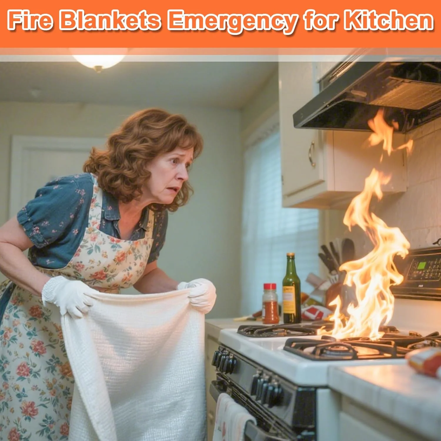 پتو اطفاء حریق RAINFLOW سایز 40 اینچ - پتو نجات اضطراری برای خانه و آشپزخانه، پتو آتش نشانی فایبرگلاس برای خانه، دفتر، ماشین، انبار، کباب پز، لوازم ضروری کمپینگ، ایمنی بقا