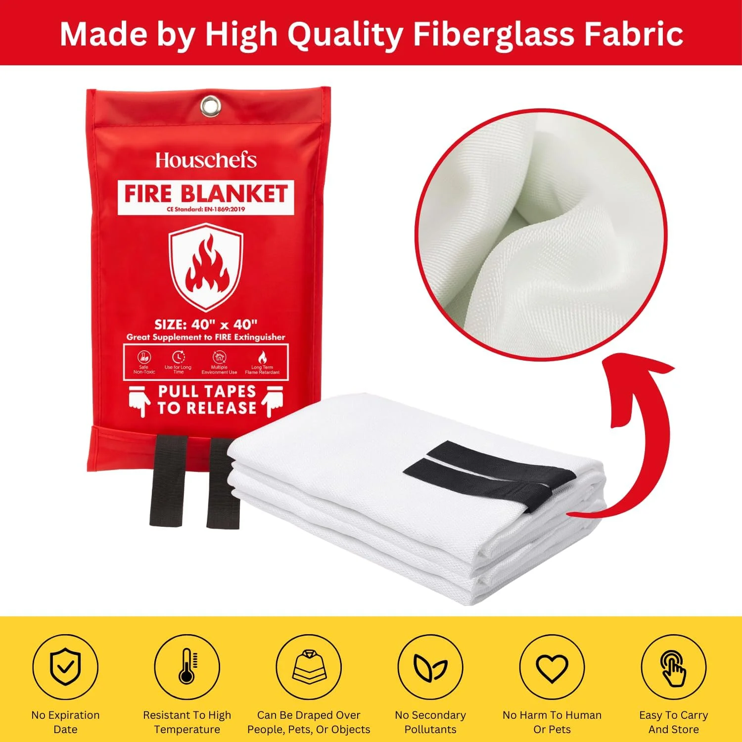 پتو اطفاء حریق اضطراری Houschefs برای خانه و آشپزخانه - بسته 2 عددی - پتو اطفاء حریق برای ایمنی خانه، پتو ضد حریق 40 در 40 اینچ برای کباب پز، کمپینگ، شومینه و ایمنی دفتر (بسته 02) پتو اطفاء حریق اضطراری Houschefs برای خانه و آشپزخانه - بسته 2 عددی - پتو اطفاء حریق برای ایمنی خانه، پتو ضد حریق 40 در 40 اینچ برای کباب پز، کمپینگ، شومینه و ایمنی دفتر (بسته 02)