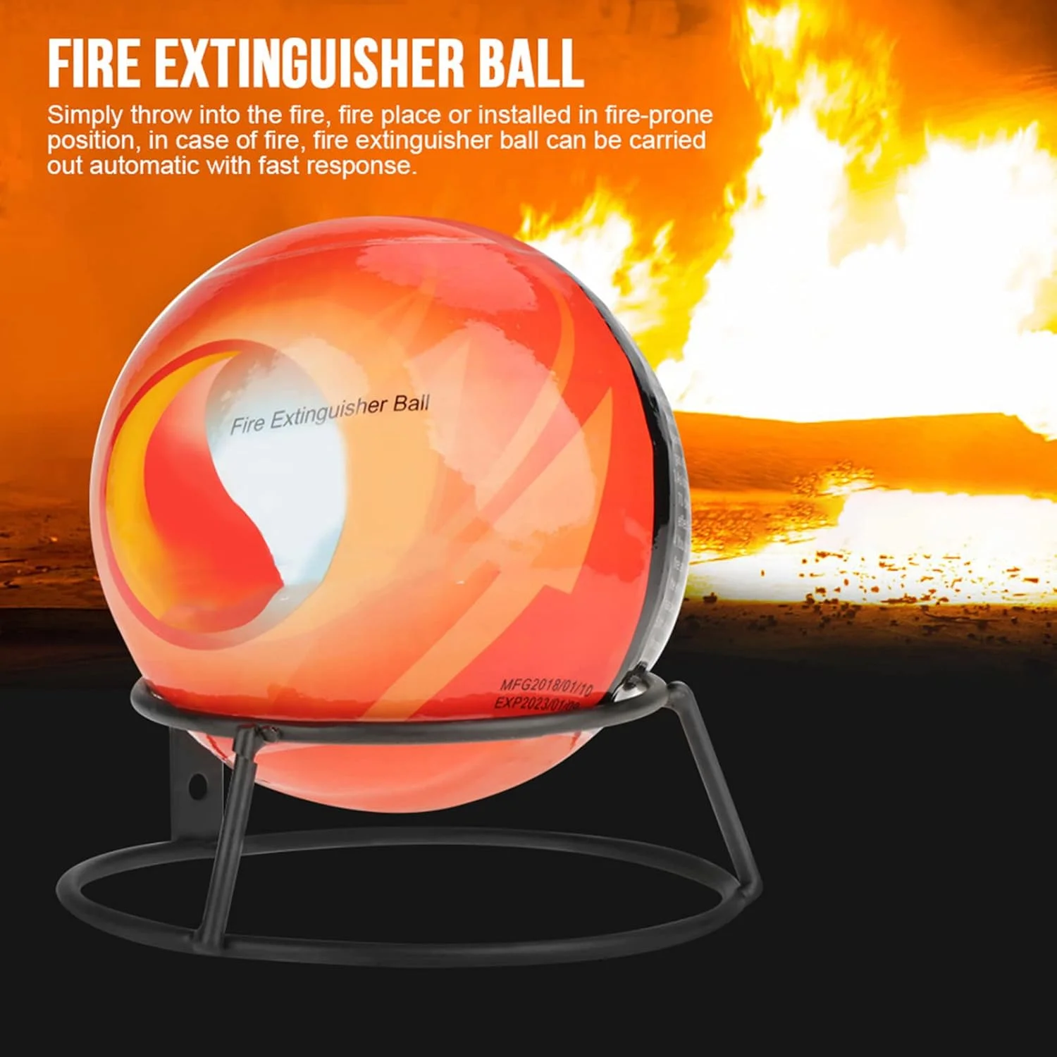 توپ اطفاء حریق، ابزار آسان پرتاب برای جلوگیری از خسارات آتش سوزی، خاموش کننده خودکار پودر خشک برای ایمنی خودرو و خانه 0.5 کیلوگرم توپ اطفاء حریق، ابزار آسان پرتاب برای جلوگیری از خسارات آتش سوزی، خاموش کننده خودکار پودر خشک برای ایمنی خودرو و خانه 0.5 کیلوگرم