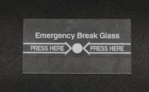 محافظ شیشه شکستنی کلید اعلام حریق آفش، 2 عدد، سیستم اضطراری شیشه شکستنی، مقاوم در برابر درجه حرارت بالا، استفاده آسان