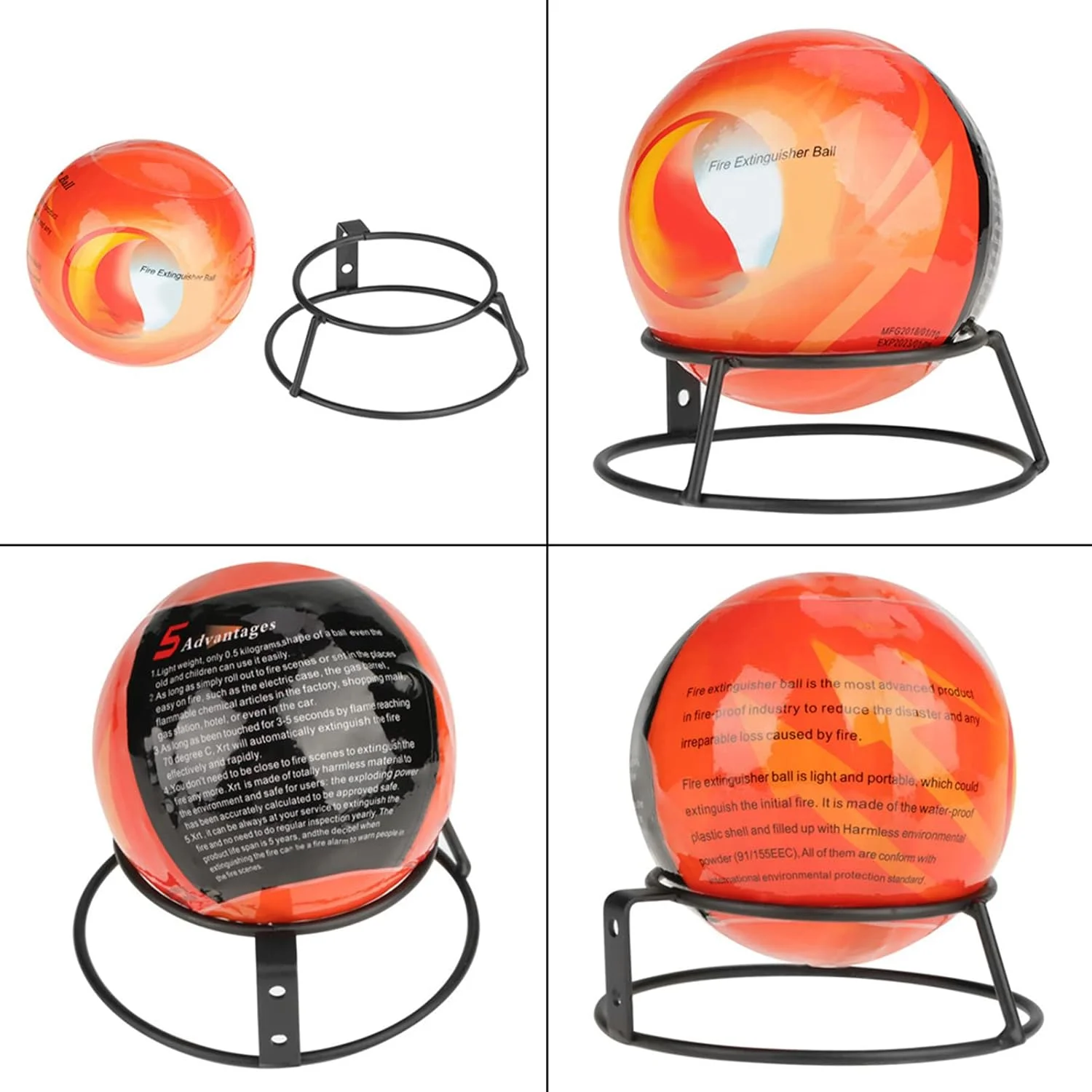 توپ اطفاء حریق، ابزار آسان پرتاب برای جلوگیری از خسارات آتش سوزی، خاموش کننده خودکار پودر خشک برای ایمنی خودرو و خانه 0.5 کیلوگرم توپ اطفاء حریق، ابزار آسان پرتاب برای جلوگیری از خسارات آتش سوزی، خاموش کننده خودکار پودر خشک برای ایمنی خودرو و خانه 0.5 کیلوگرم