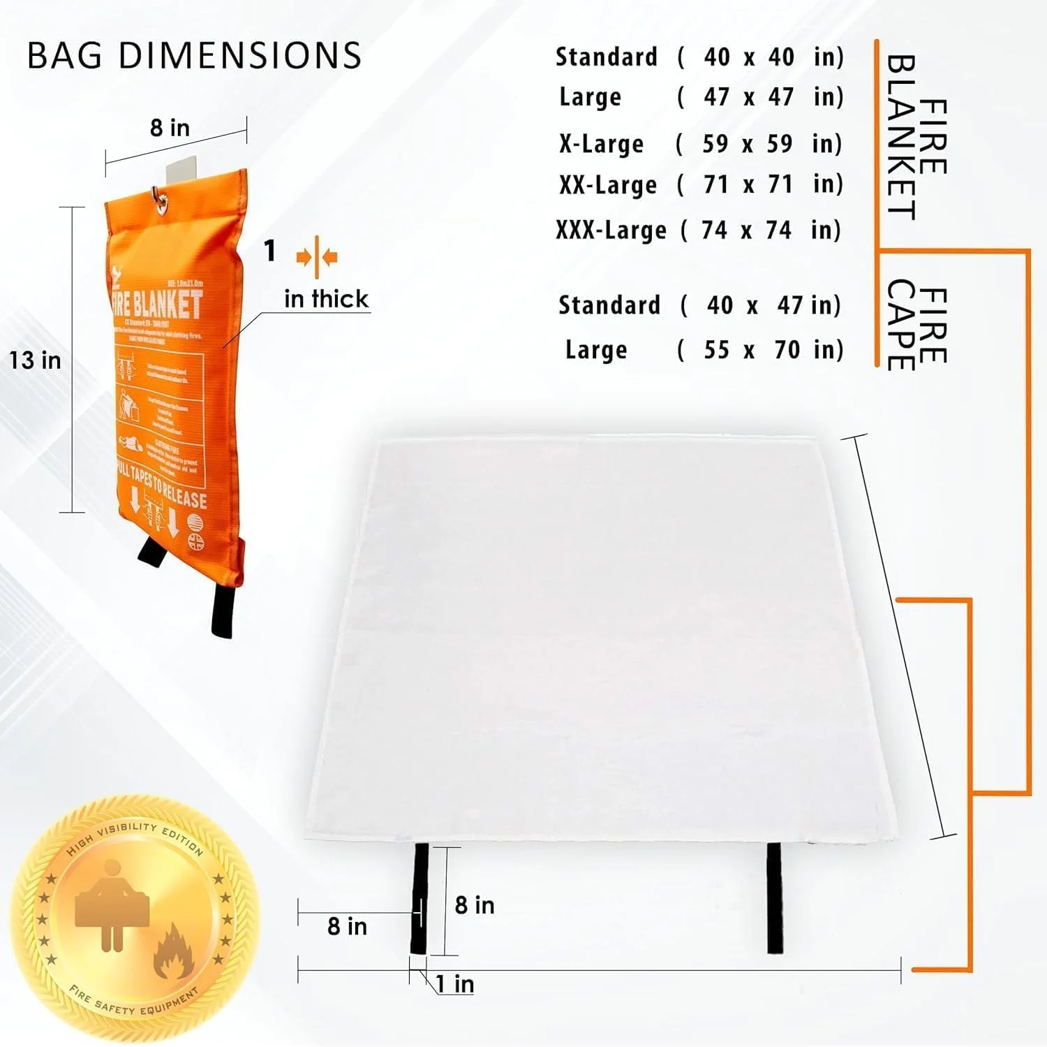 پتو اطفاء حریق سوپا مورچه - مونتاژ شده در ایالات متحده آمریکا و دارای گواهینامه - کیت های بقا برای مهار آتش برنده جایزه - پتو آتش نشانی اضطراری - پتو فایبرگلاس - پتو آتش نشانی برای خانه - 99x99 سانتی متر بسته 1 عددی