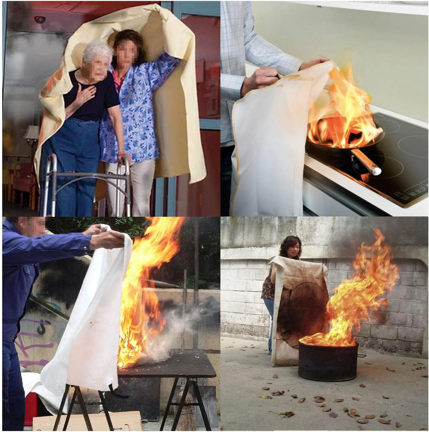 پتو جوشکاری Gihunk، پتو آتش نشانی فایبرگلاس سنگین، محافظت از محیط کار در برابر جرقه (203x203 سانتی متر)