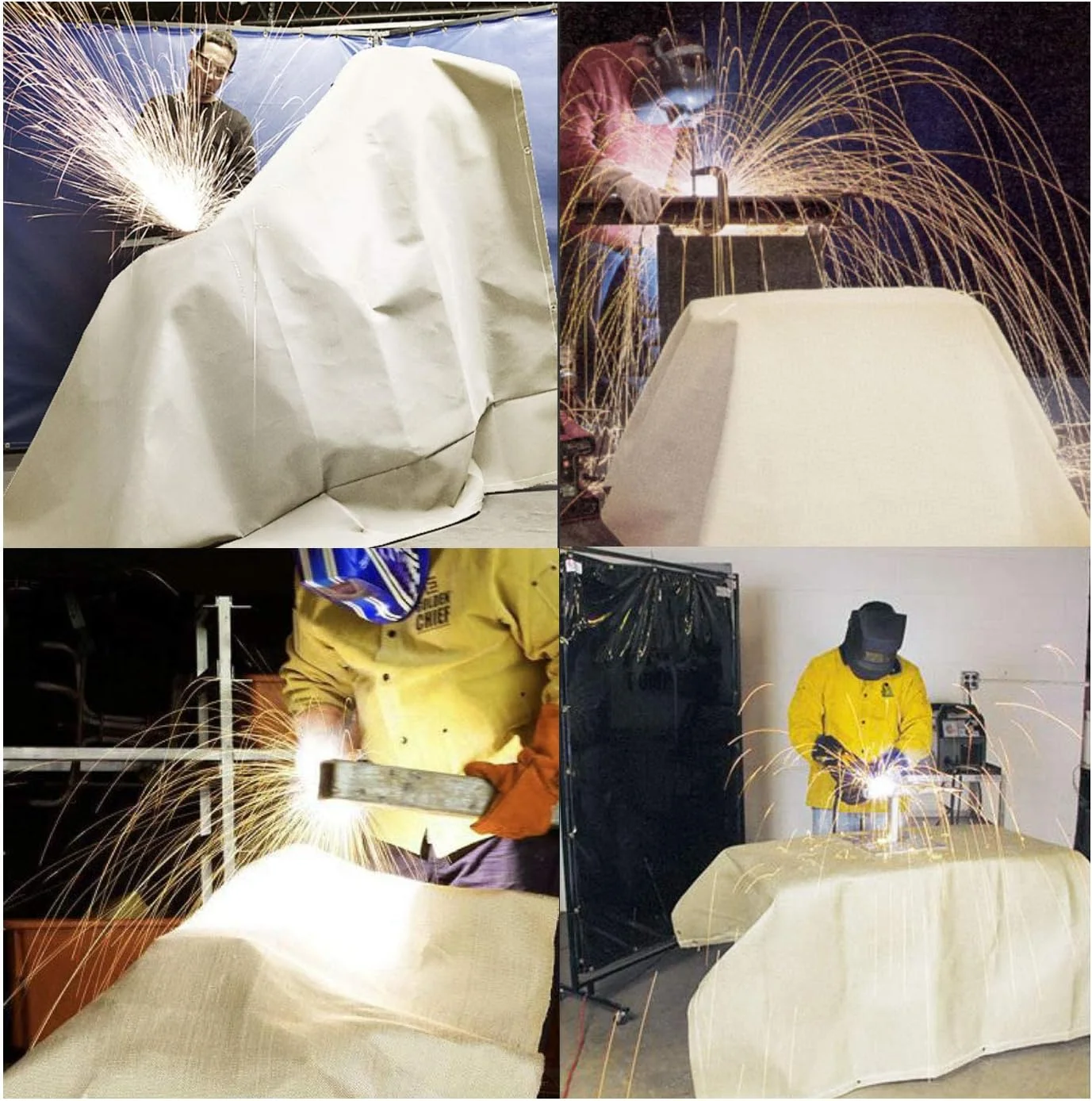 پتو جوشکاری Gihunk، پتو آتش نشانی فایبرگلاس سنگین، محافظت از محیط کار در برابر جرقه (203x203 سانتی متر)